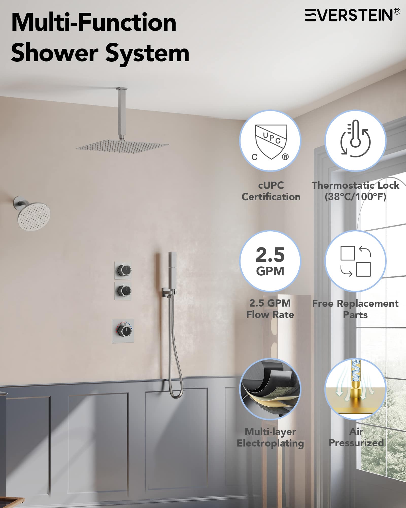 EVERSTEIN SFS-1041-NK12 Tub-Shower-Faucets - View #4