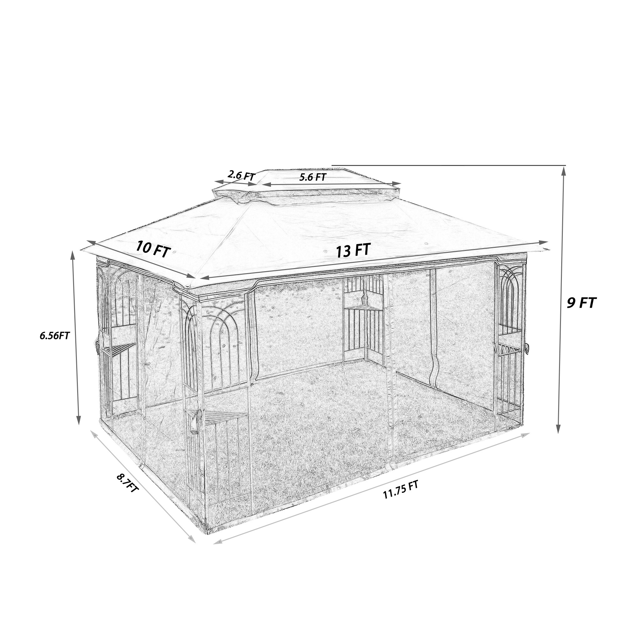 WELLFOR ZBEGA52GR Wood-Resin-Gazebos - View #8