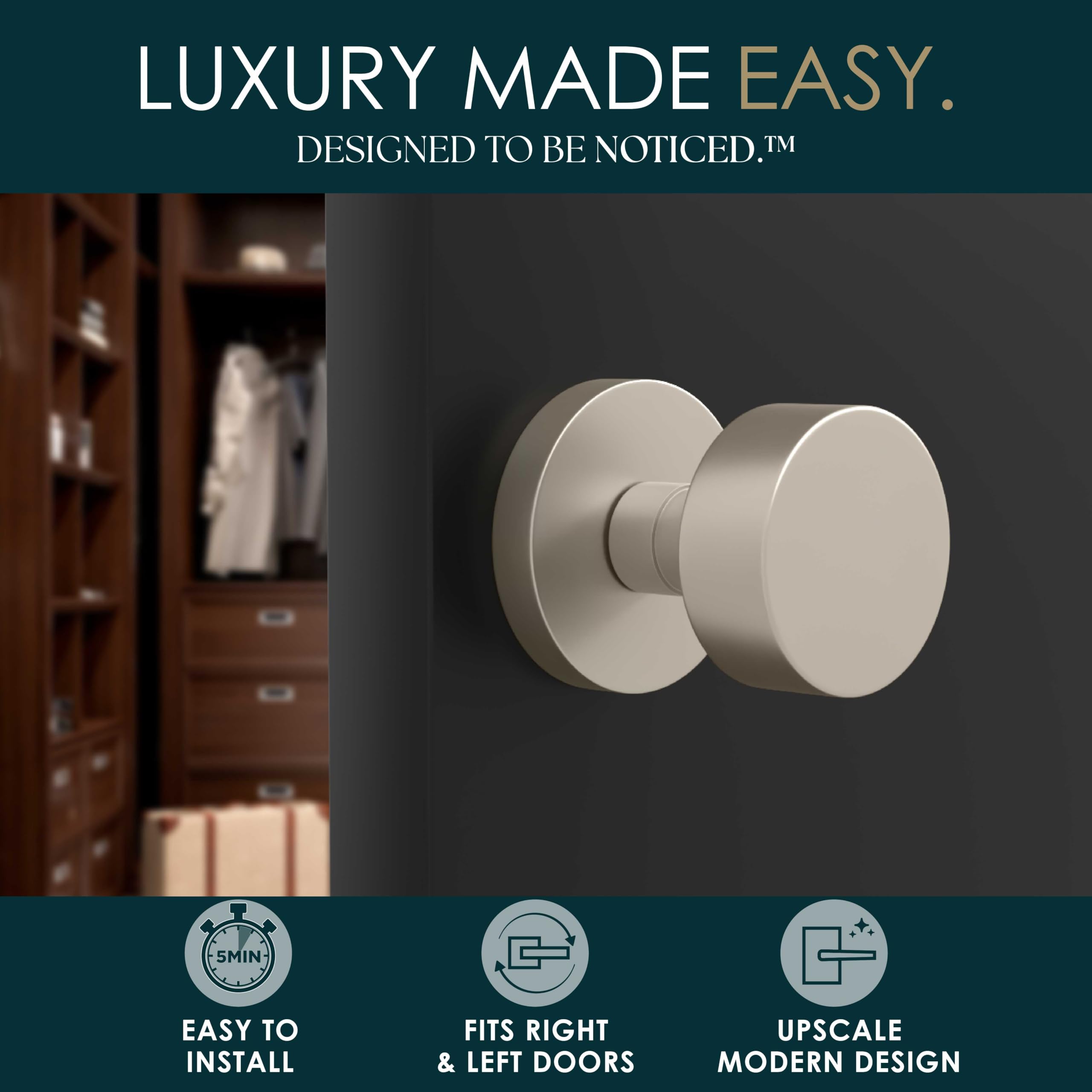 Mega Handles BUENA-DU-SN-2SET Door-Knobs - View #2