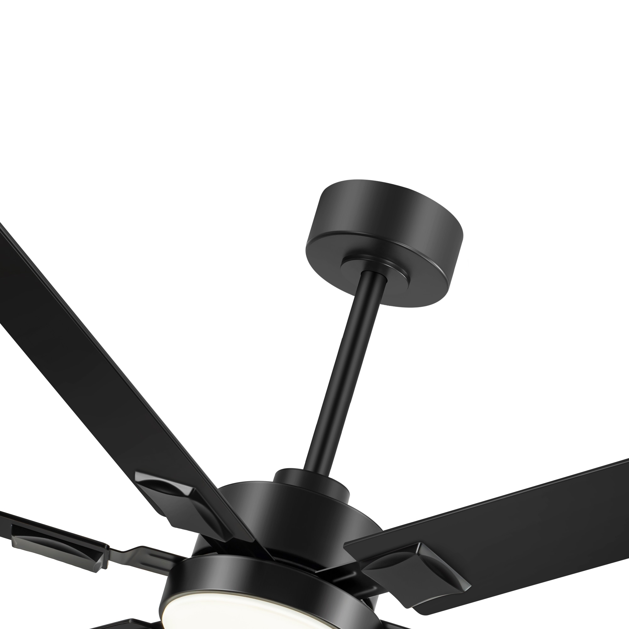 Breezary 72-in Matte Black Color-changing Integrated LED Indoor