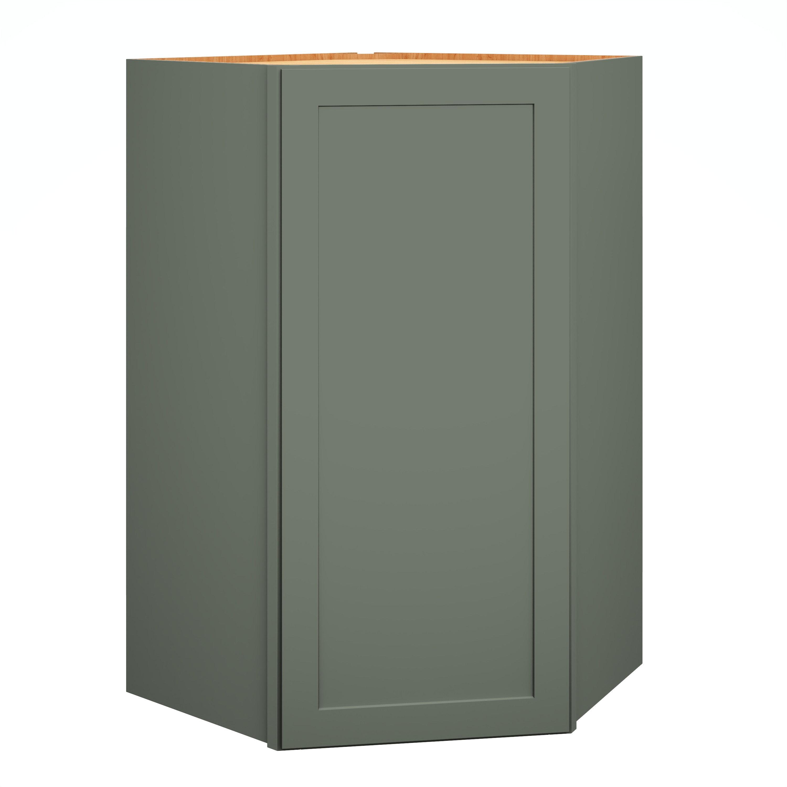 Diamond Express Jamestown 42-in W x 42-in H x 24-in D Regatta Blue Diagonal Corner Wall Fully Assembled Plywood Cabinet (Recessed Panel Shaker Style)