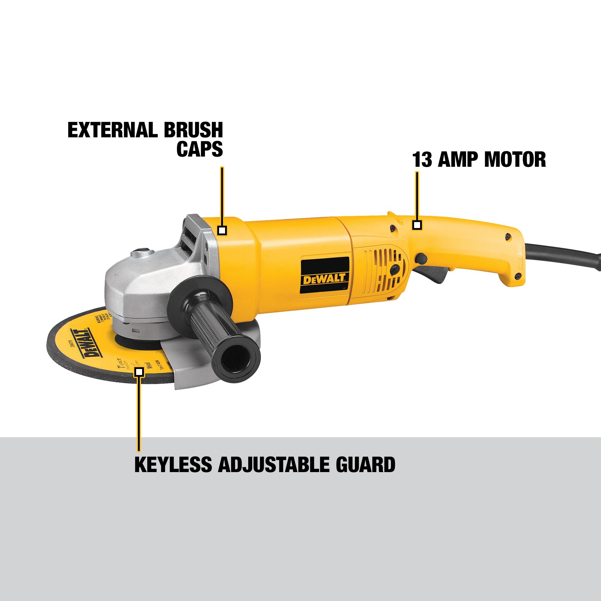 DEWALT 7-in 13 Amps Trigger Switch Corded Angle Grinder in the Angle  Grinders department at