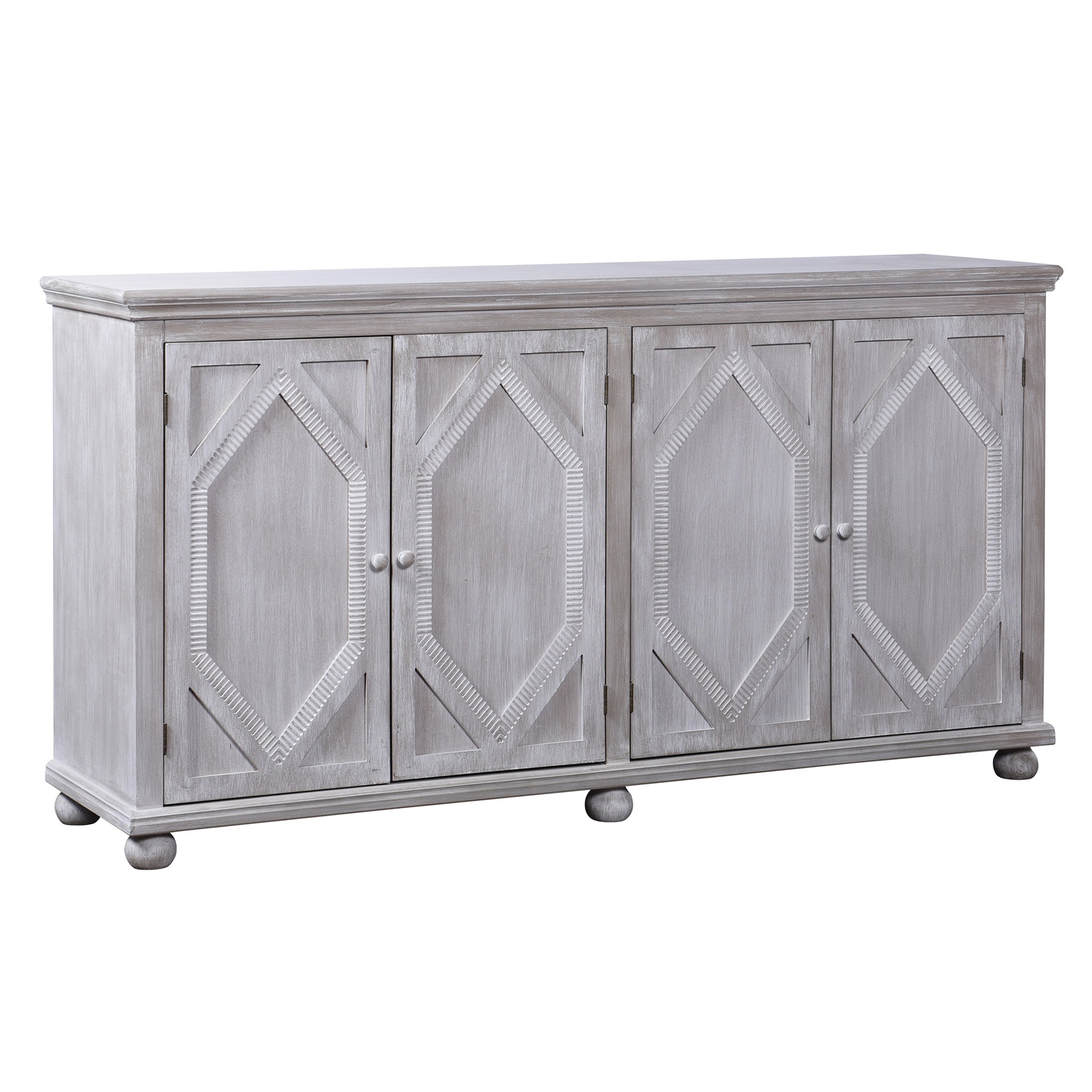StyleCraft Home Collection SF26194DS White Transitional Wood Media Cabinet