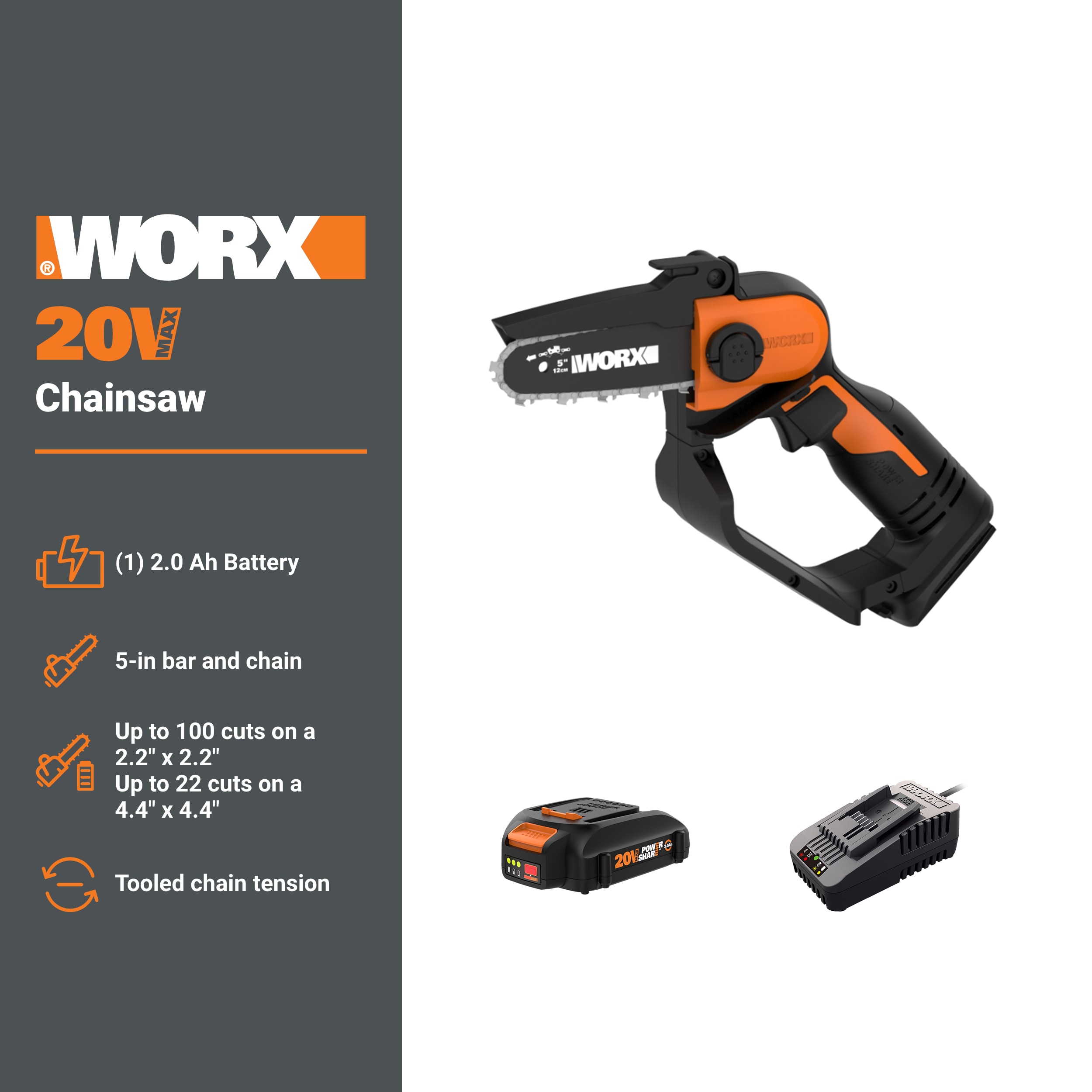 WORX WG324 Cordless-Chainsaw - View #2