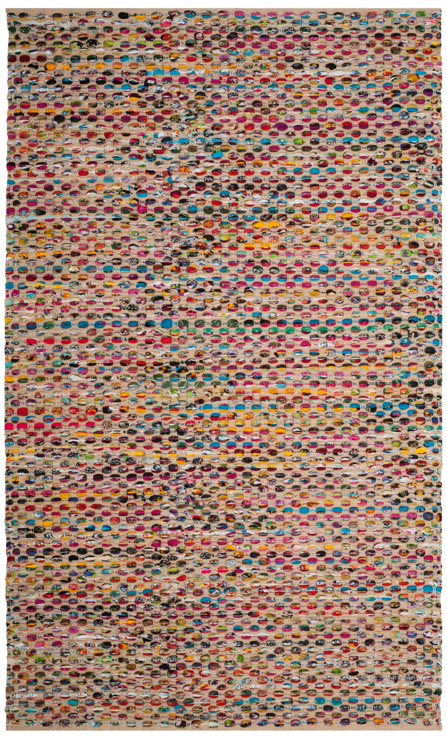 Safavieh CAP302A-6 Cape Cod Concord 6 x 9 (ft) Synthetic Natural/Multi Rectangular Indoor Abstract Coastal Area rug