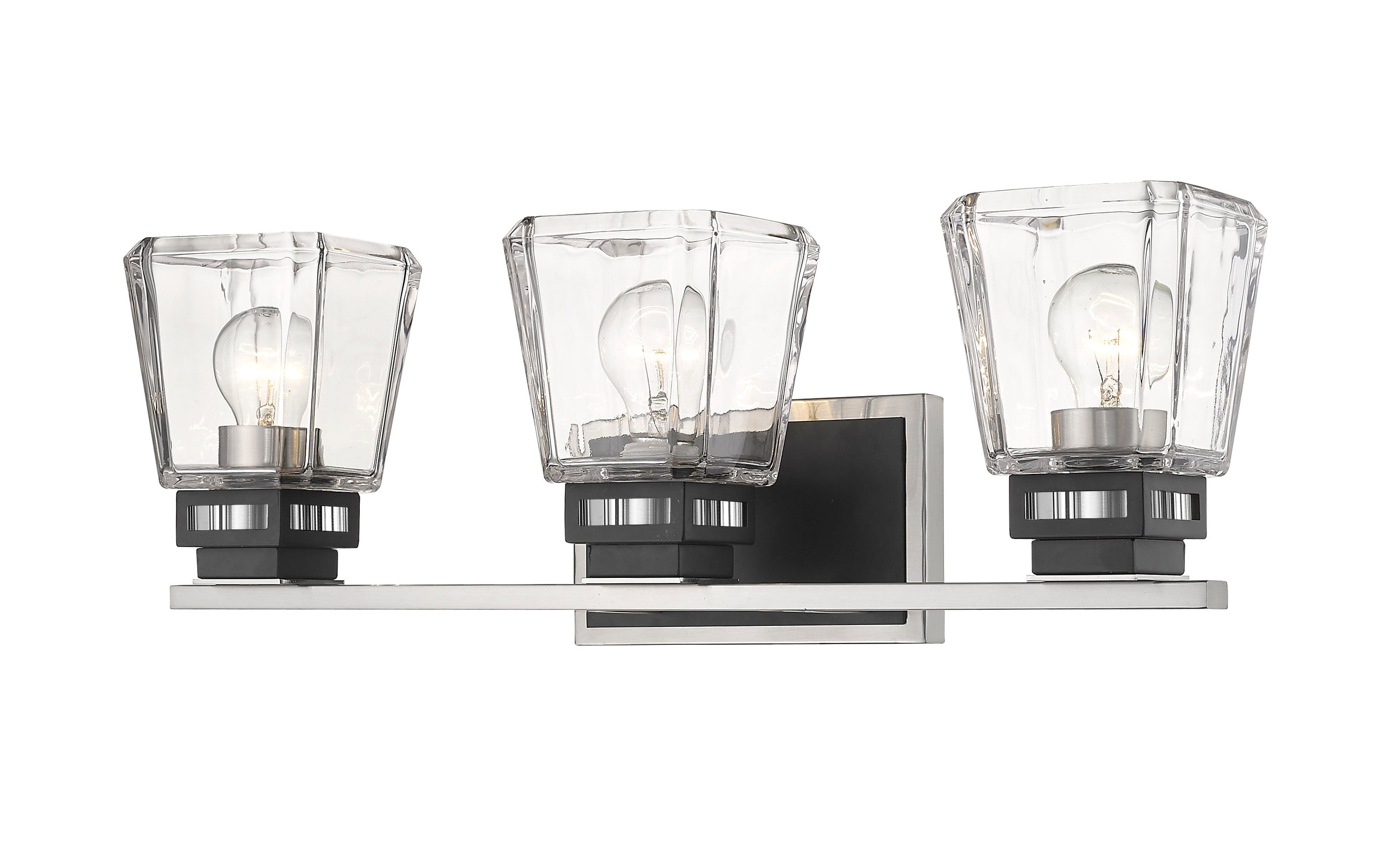 Z-Lite 474-3V-BN-MB Jackson 23.5-in 3-Light Brushed Nickel + Matte Black Transitional Vanity Light
