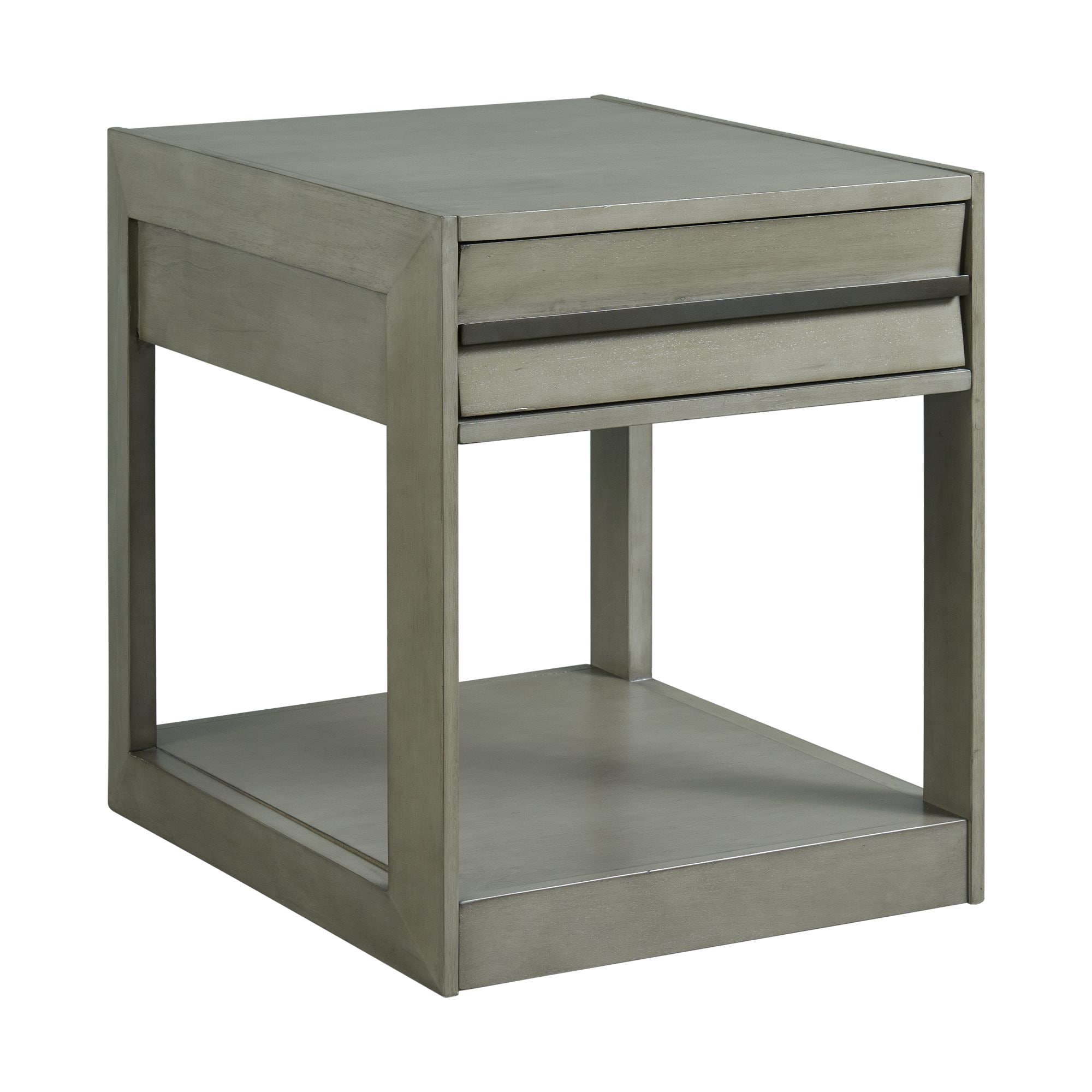 Picket House Furnishings T.6480.ET 22-Inches W x 26-Inches H Gray Wood Rectangular Casual End Table with Storage Assembly Required