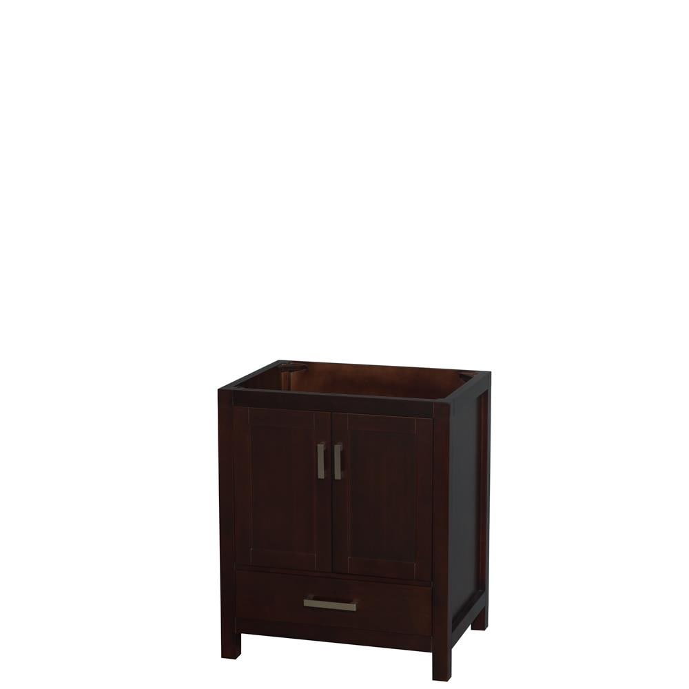 Wyndham Collection WCS141430SESCXSXXMXX Sheffield 30-Inches Espresso with Brushed Chrome Trim Bathroom Vanity Base Cabinet without Top
