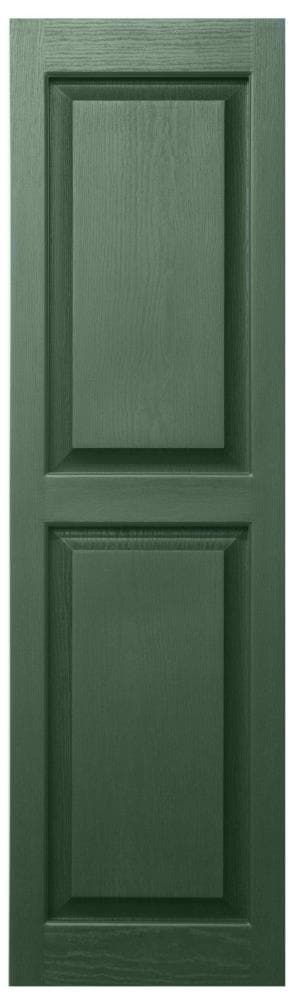 Alpha 14.5-in W x 46.5-in H Green Raised panel Exterior Shutters ( 2 -Pack ) #VBLR47GR