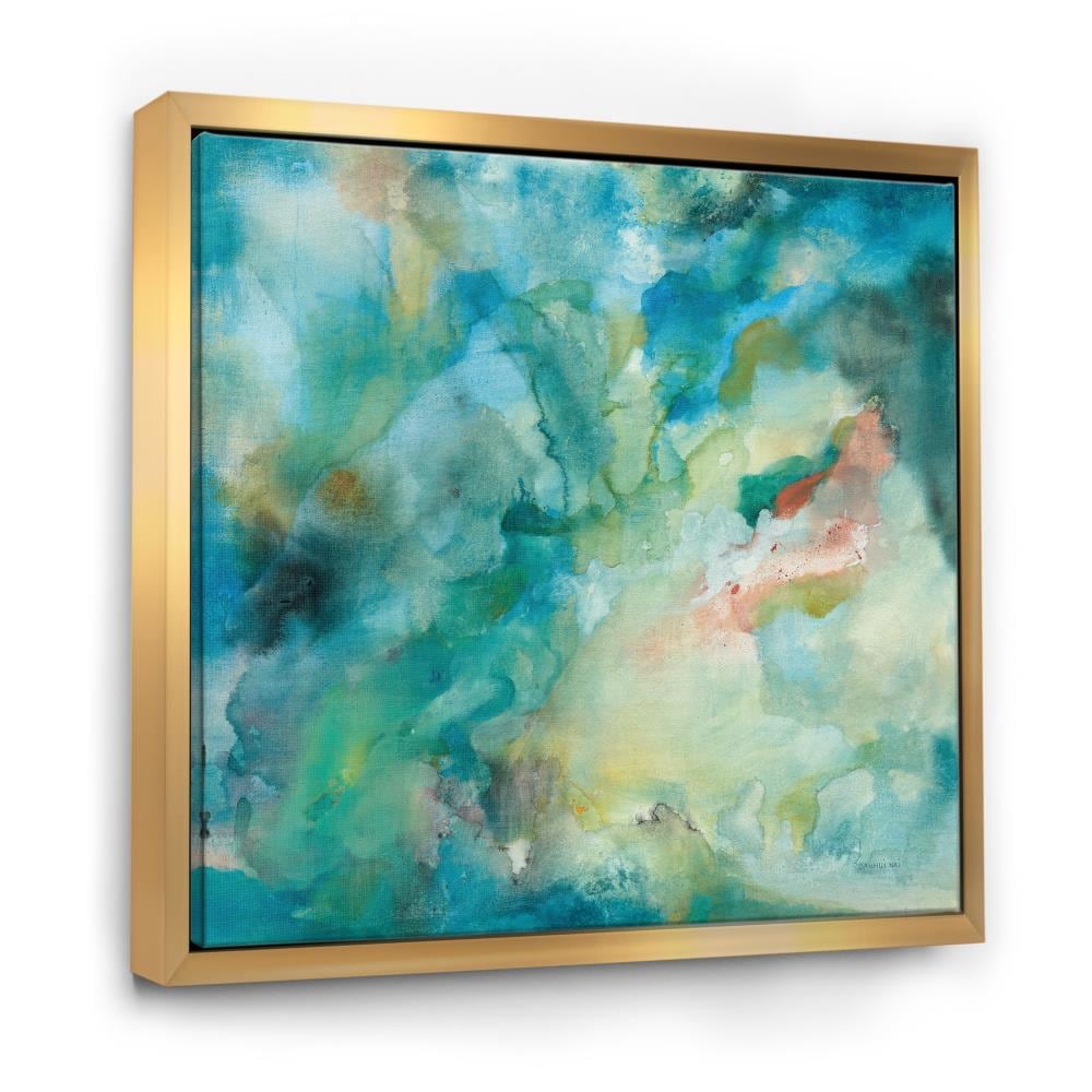 Designart FL30677-46-46-GD Gold Wood Floater Frame 46-in H x 46-in W Modern Print on Canvas