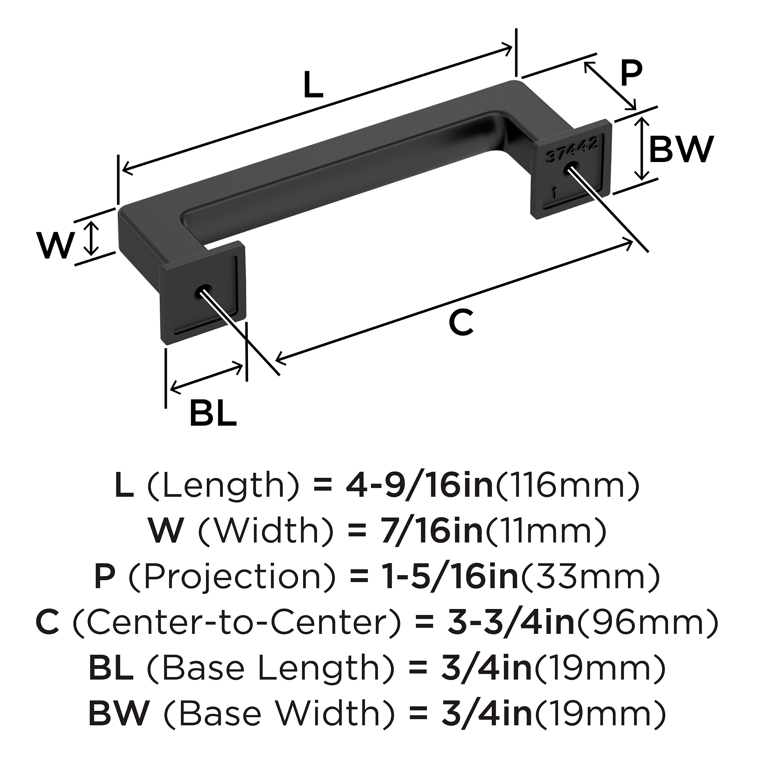 Amerock BP37442MB Cabinet-Pulls - View #4