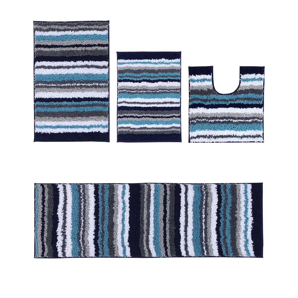 Better Trends BAGR4PC17202160BG 60-Inches x 20-Inches Navy Polyester Bath rug