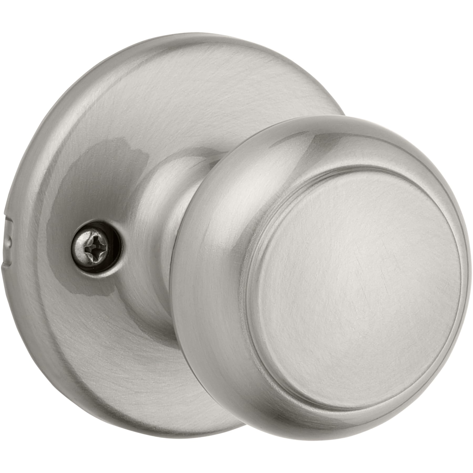 Kwikset Security Cove Satin Nickel Interior/Exterior Hall/Closet Passage  Door Knob with Antimicrobial Technology in the Door Knobs department at 
