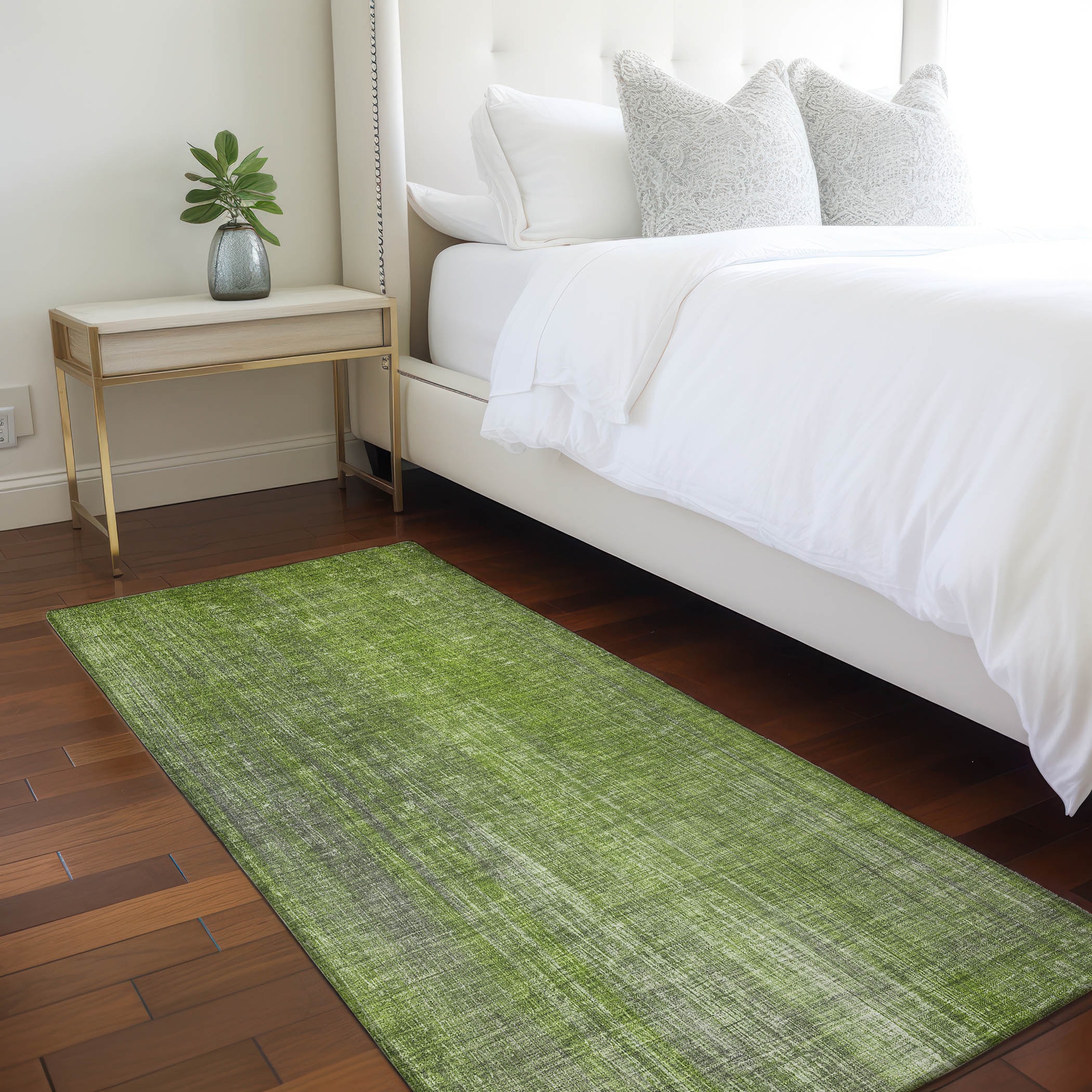 Addison Rugs ACN552GE2X8 Chantille ACN552GE 2 x 7 (ft) Polyester Green Rectangular Indoor/Outdoor Abstract Machine washable Area rug