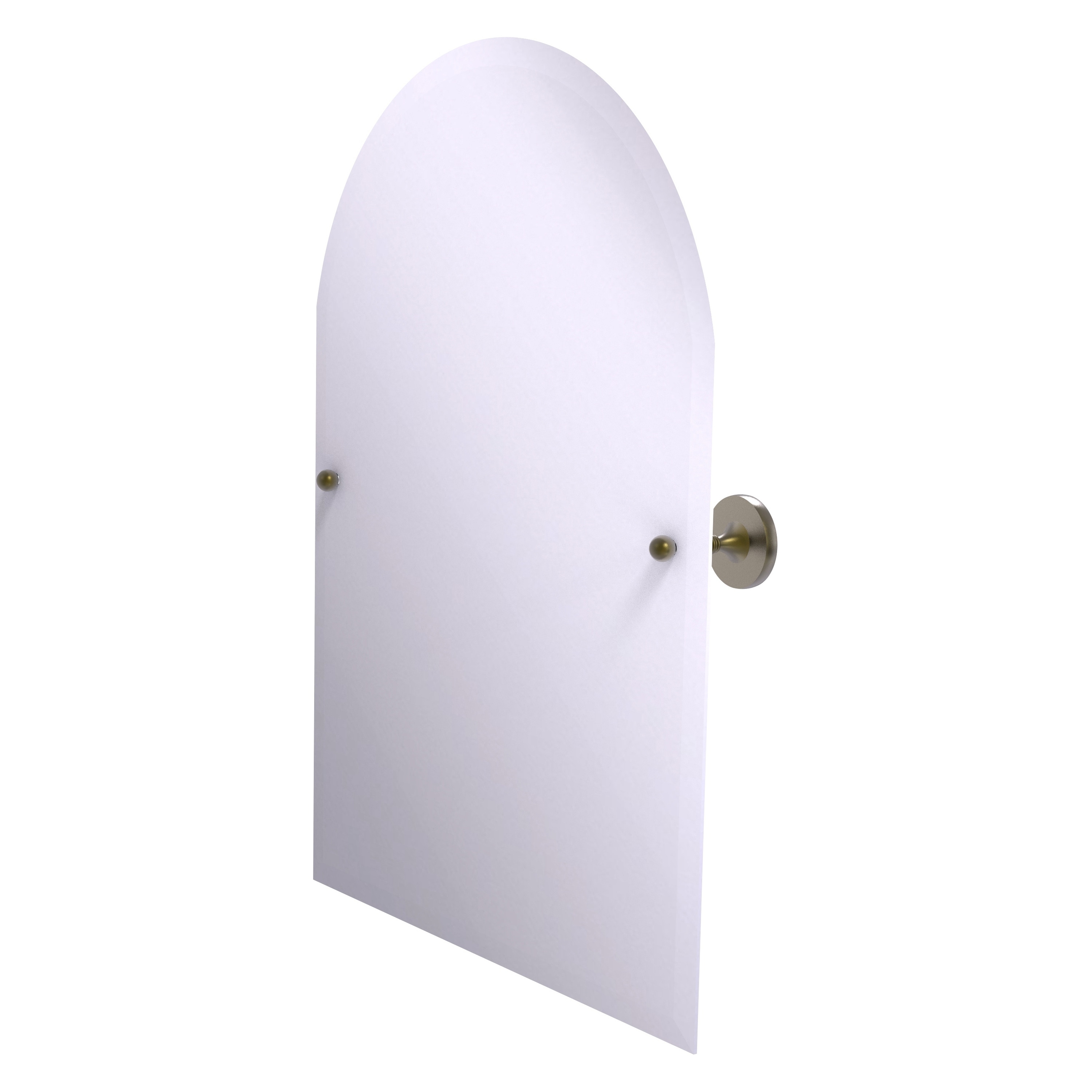 Allied Brass SL-94-ABR Shadwell 21-Inches x 3.4-Inches Beveled Frameless Arch Tilting Bathroom Vanity Mirror ( Antique Brass )