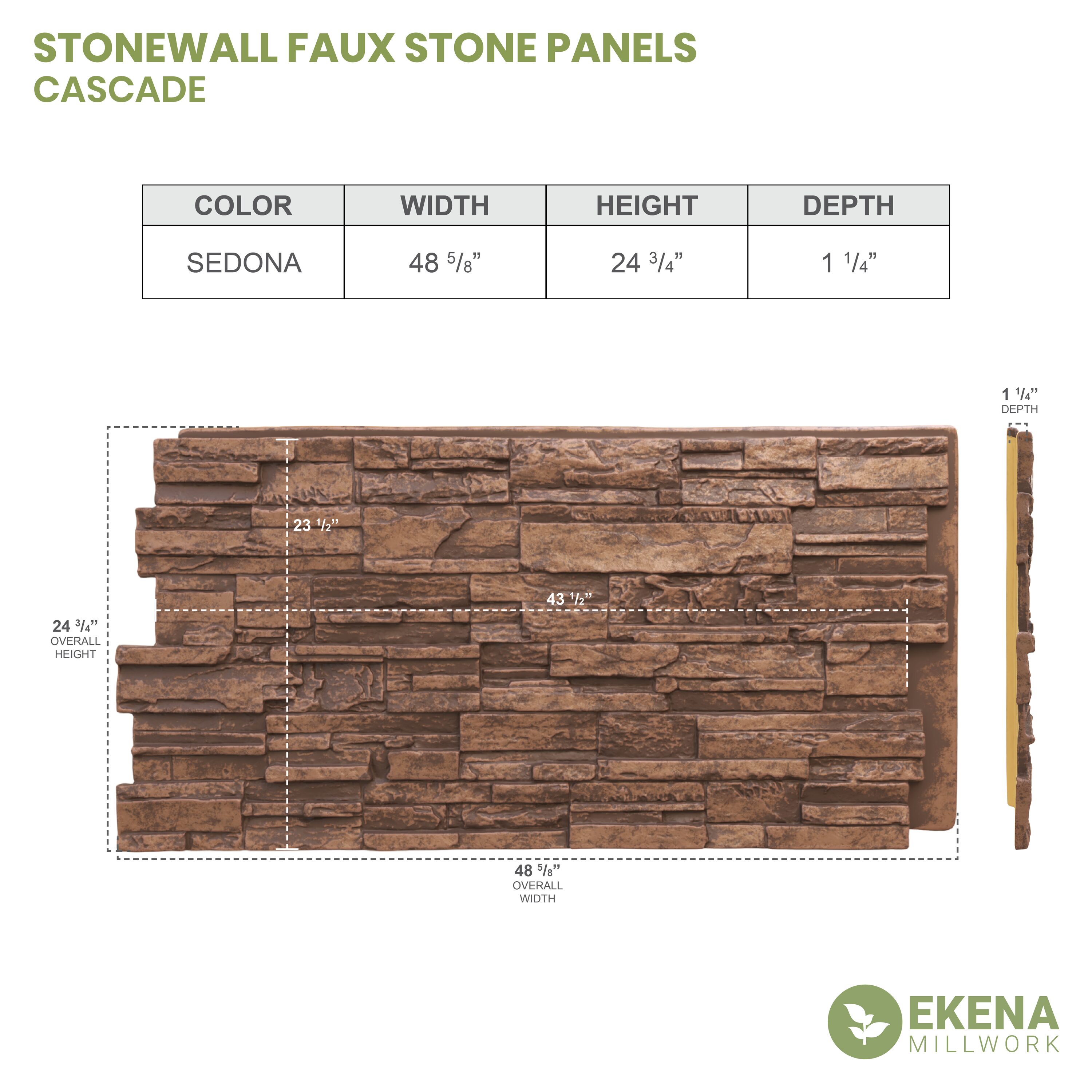Ekena Millwork PNU24X48CASE Stone-Veneer - View #18
