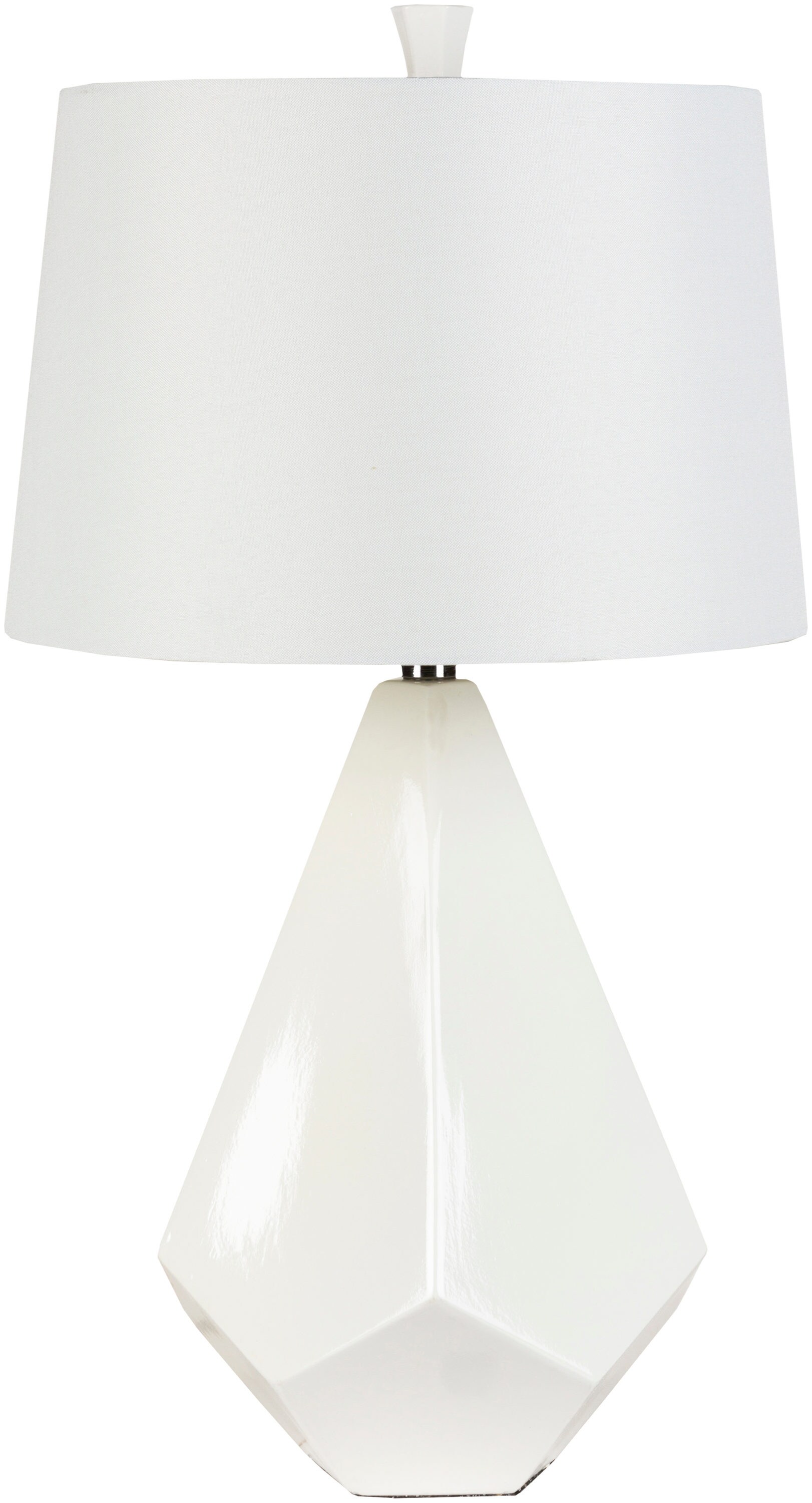 Surya LMP-1016 Enigma 27-in White 3-way Table Lamp with Silk Shade