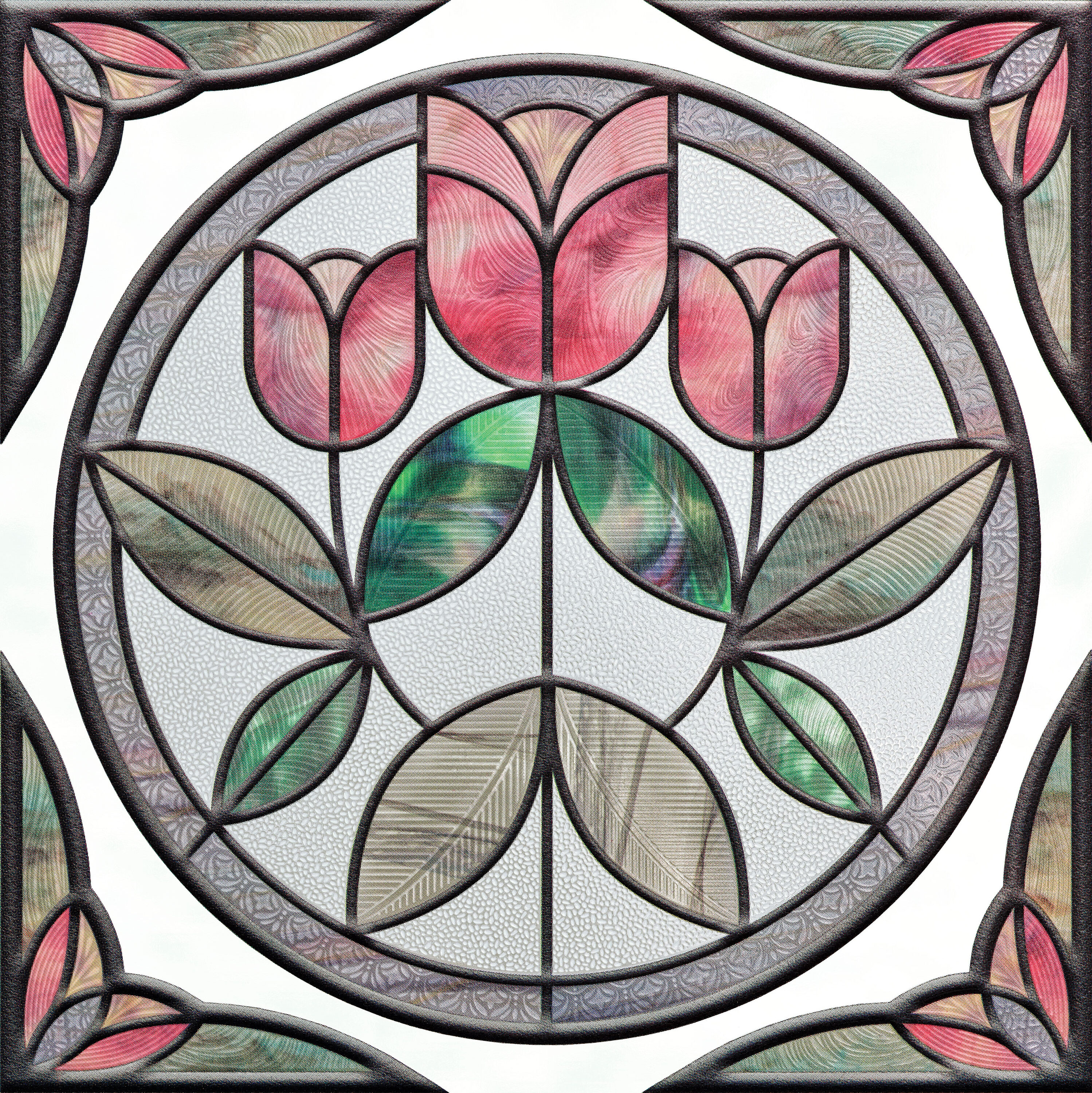 Style Selections 03-0319 Tulips Accent 12-in x 12-in Textured Decorative Window Film