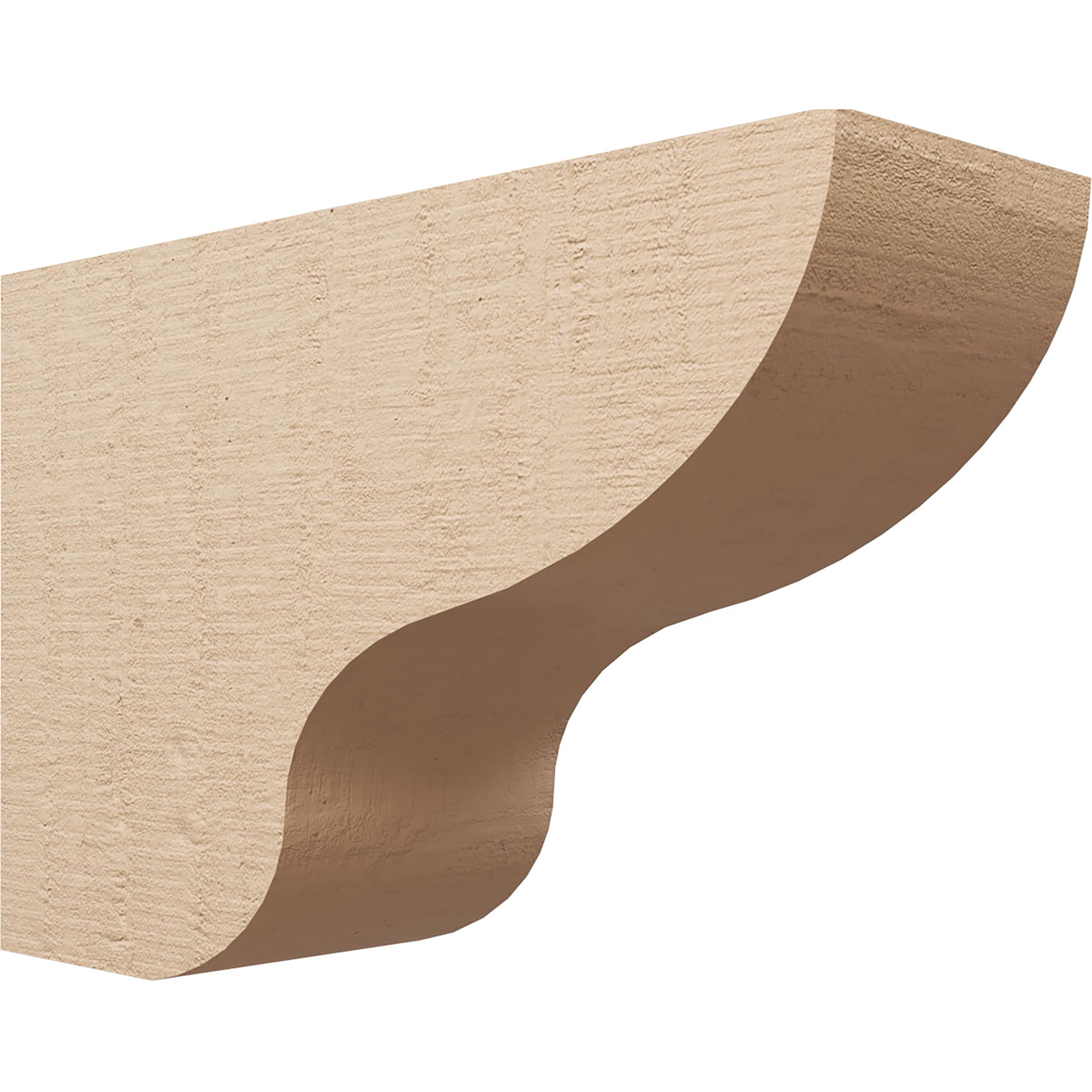 Ekena Millwork CORU09X27X18GRNRCPR 9-in x 27-in x 18-in Rough Cedar Woodgrain TimberThane Primed Urethane Paintable/Stainable Corbel