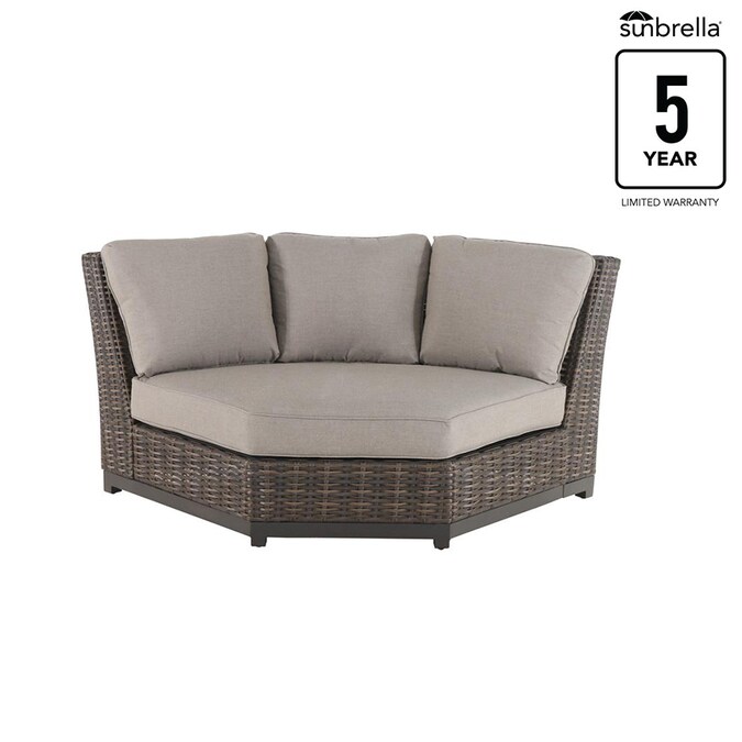 Allen Roth Altadena Wicker Brown Metal Frame Stationary Conversation Chair S With Tan Sunbrella Cushioned Seat In The Patio Chairs Department At Com - Member S Mark Patio Furniture Replacement Cushions