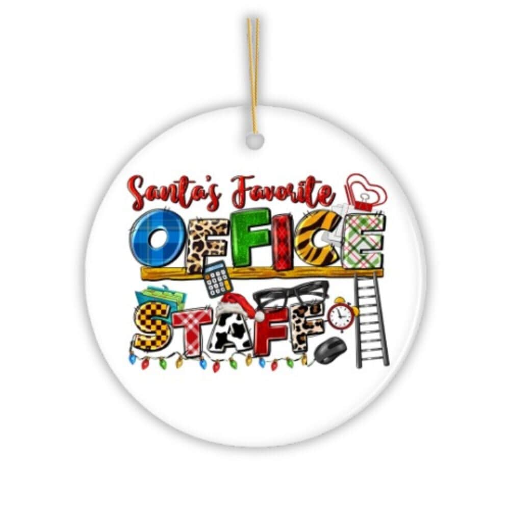 OrnamentallyYou 1414 Santas Favorite Office Staff Christmas Ornament Receptionist Secretary Accountant and Admin Gift