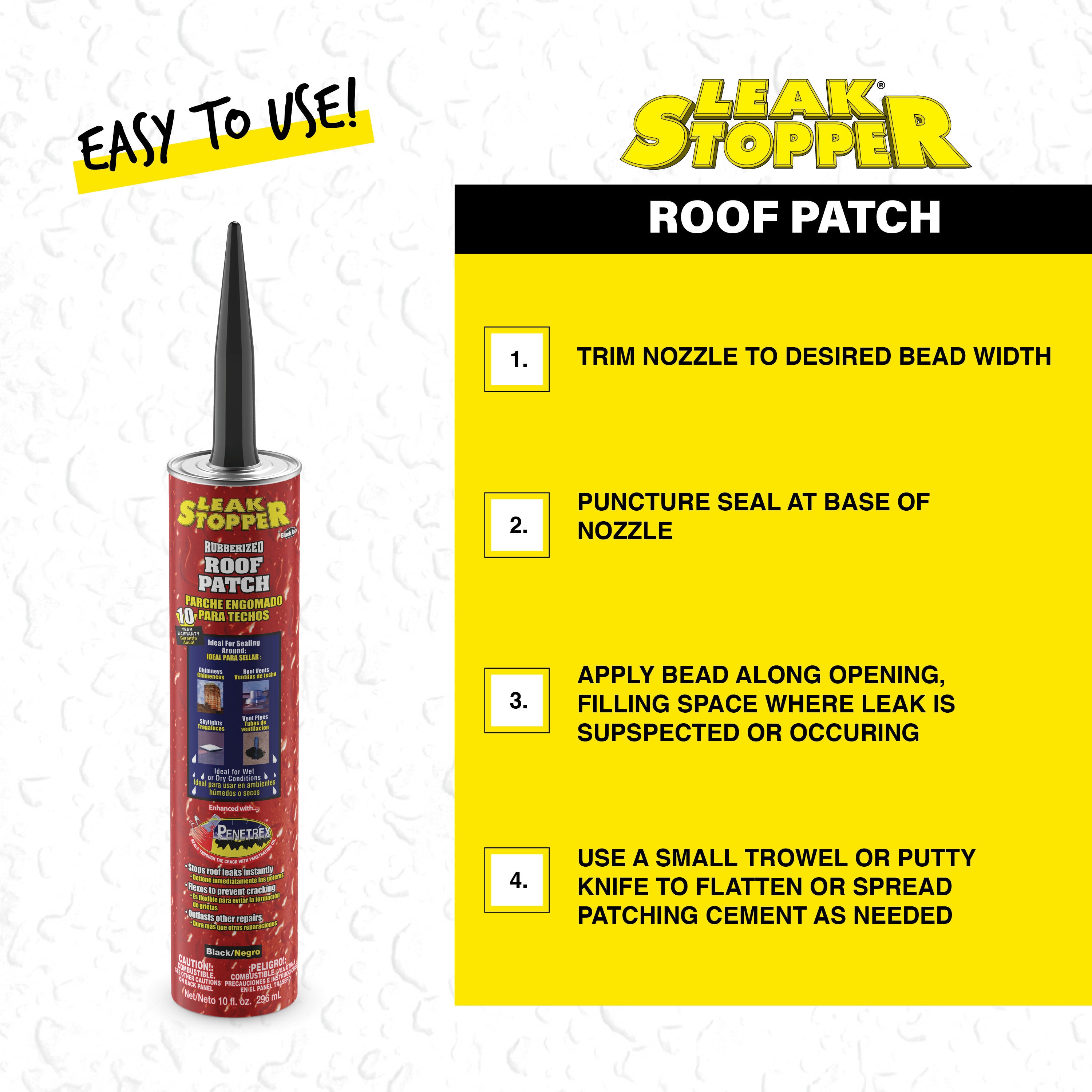 Leak Stopper Rubberized Roof Patch 1 Gallon