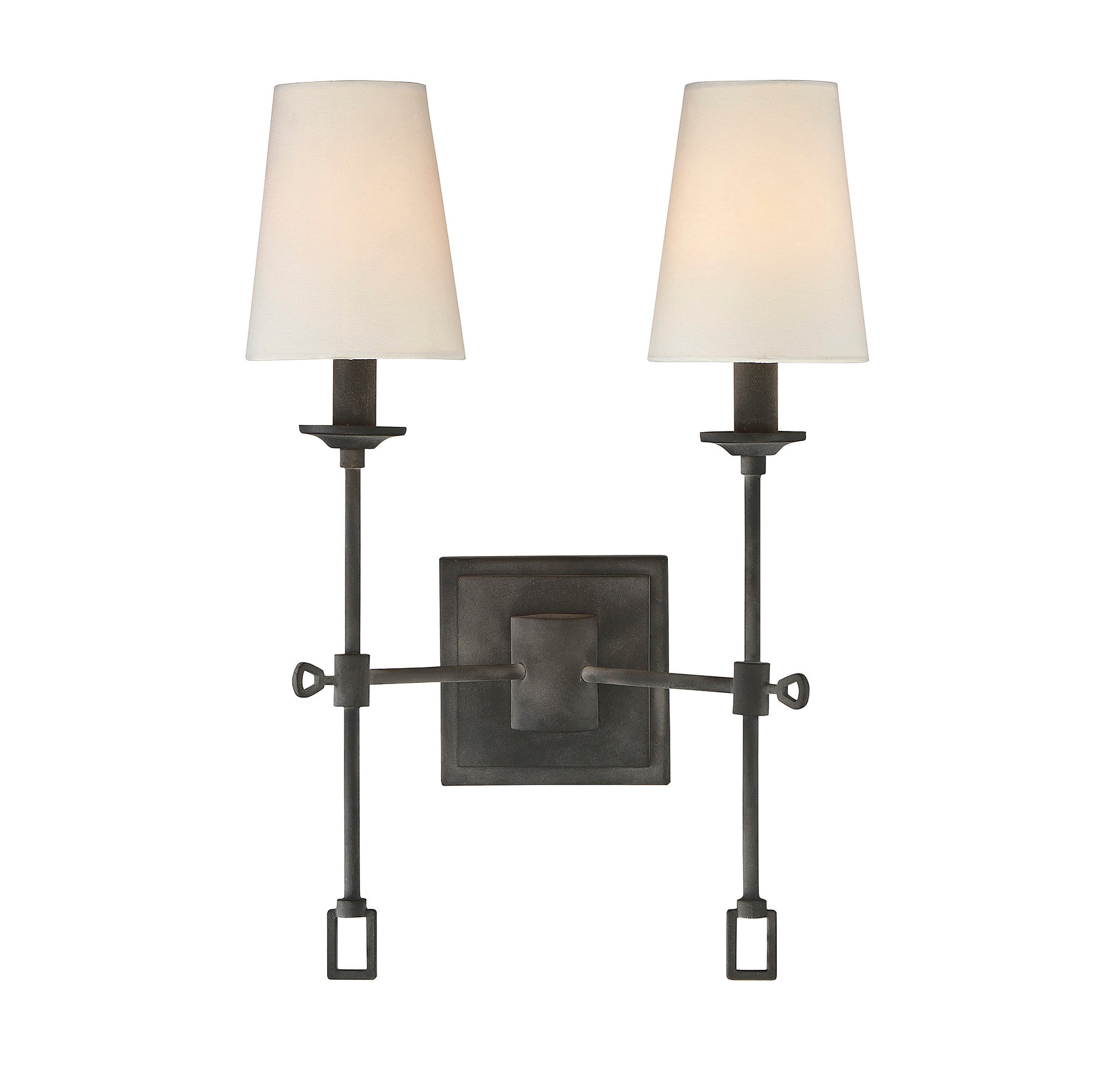 Savoy House 9-9004-2-88 Lorainne 12.5-in W 2 -Light Matte Black Farmhouse Wall Sconce
