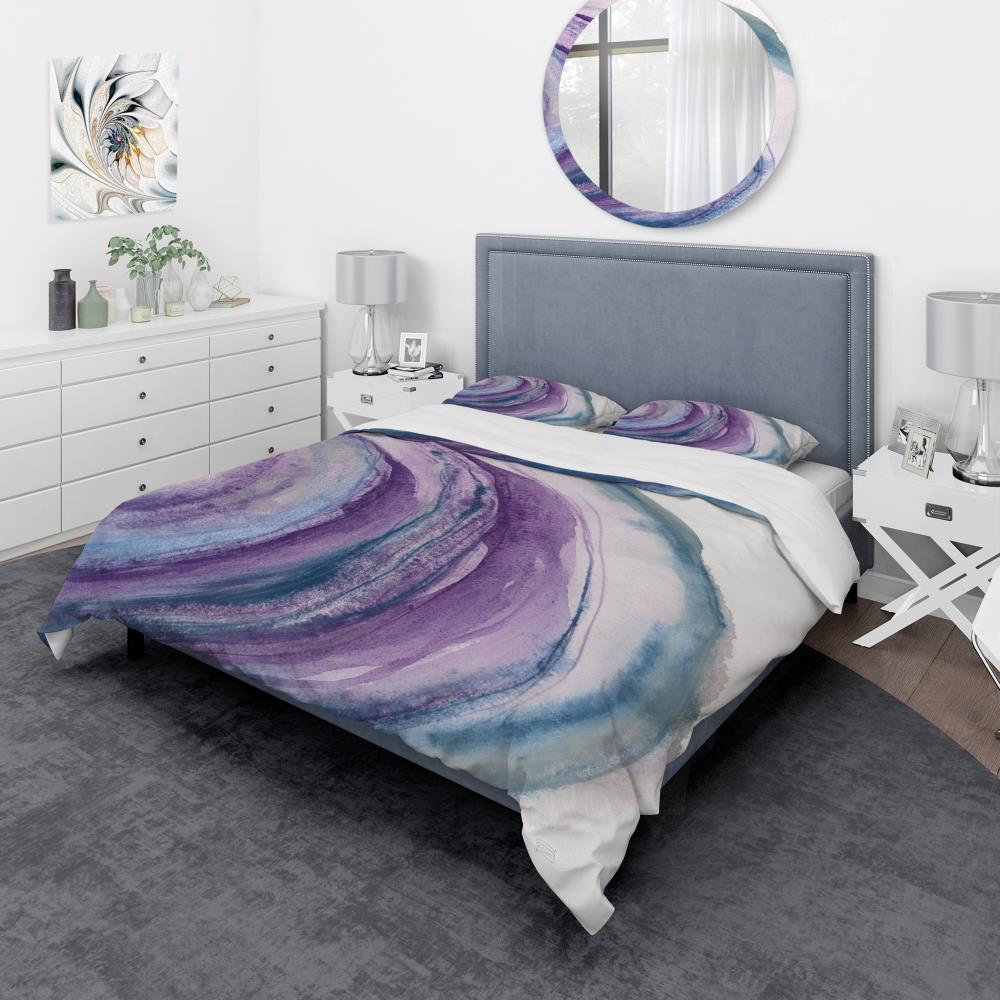 Designart BED30550-K 3 -Piece Purple King Duvet cover Set