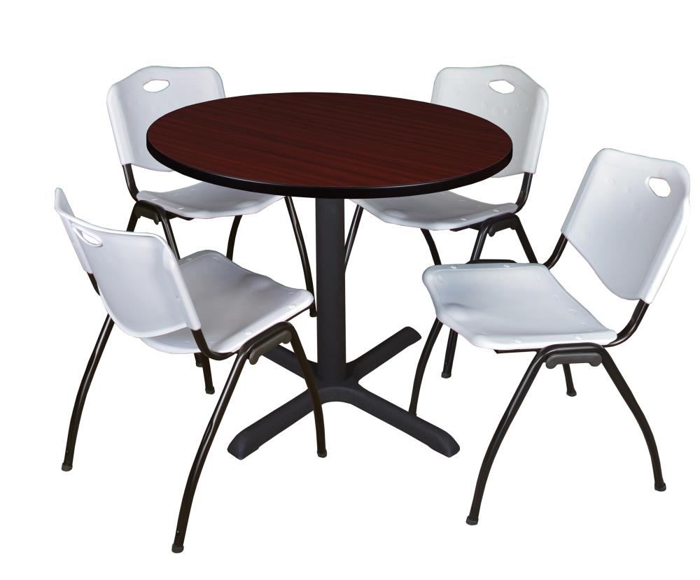 Regency TB36RNDMH47GY Breakroom Brown 4-Person Training Table (36-in W x 29-in H)