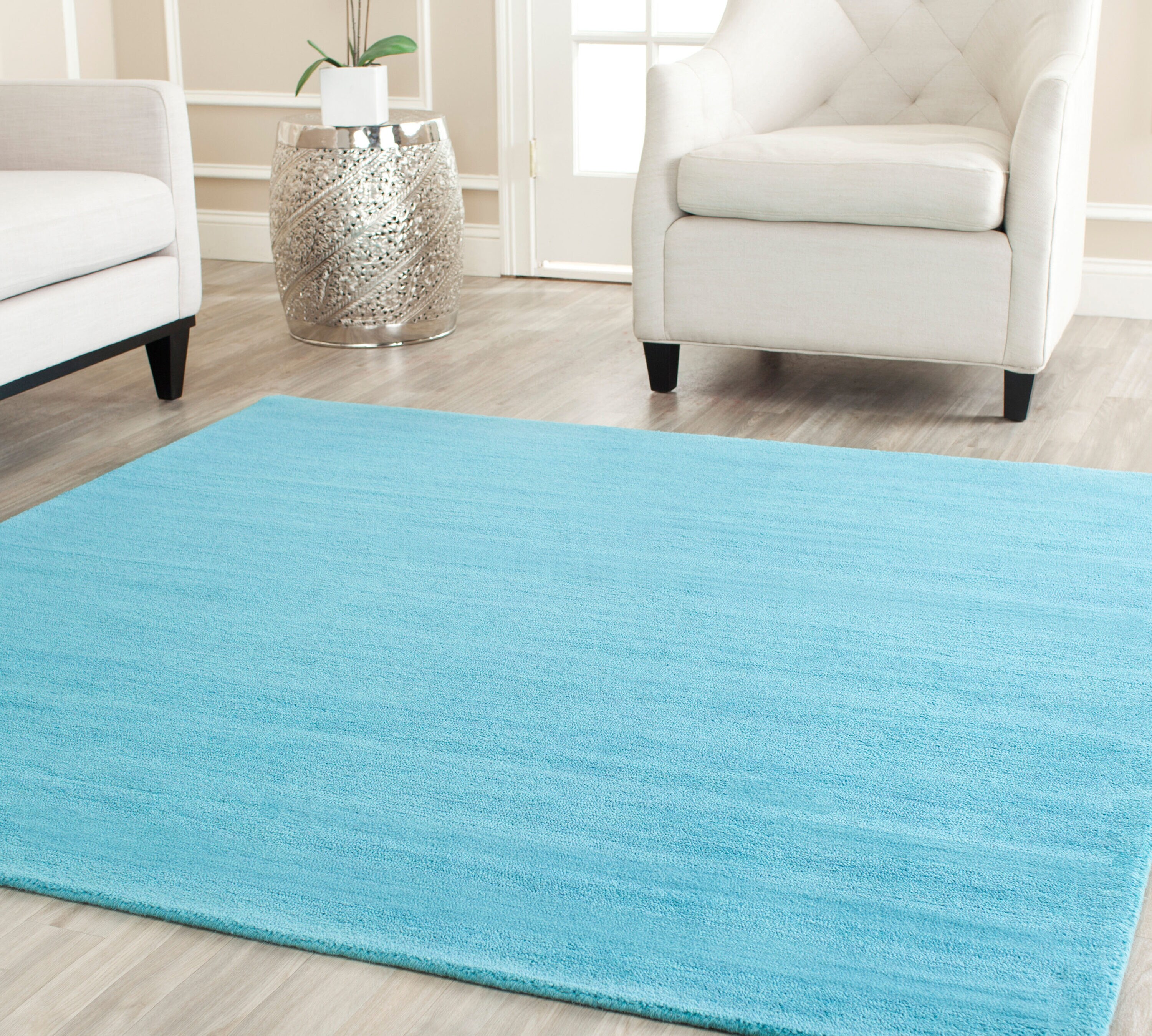  Himalaya 610 Turquoise Solid / Tonal 6ft x 6ft Square Rug