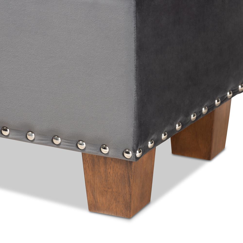 Baxton Studio Hannah Modern Grey Brown Storage Bench with Storage