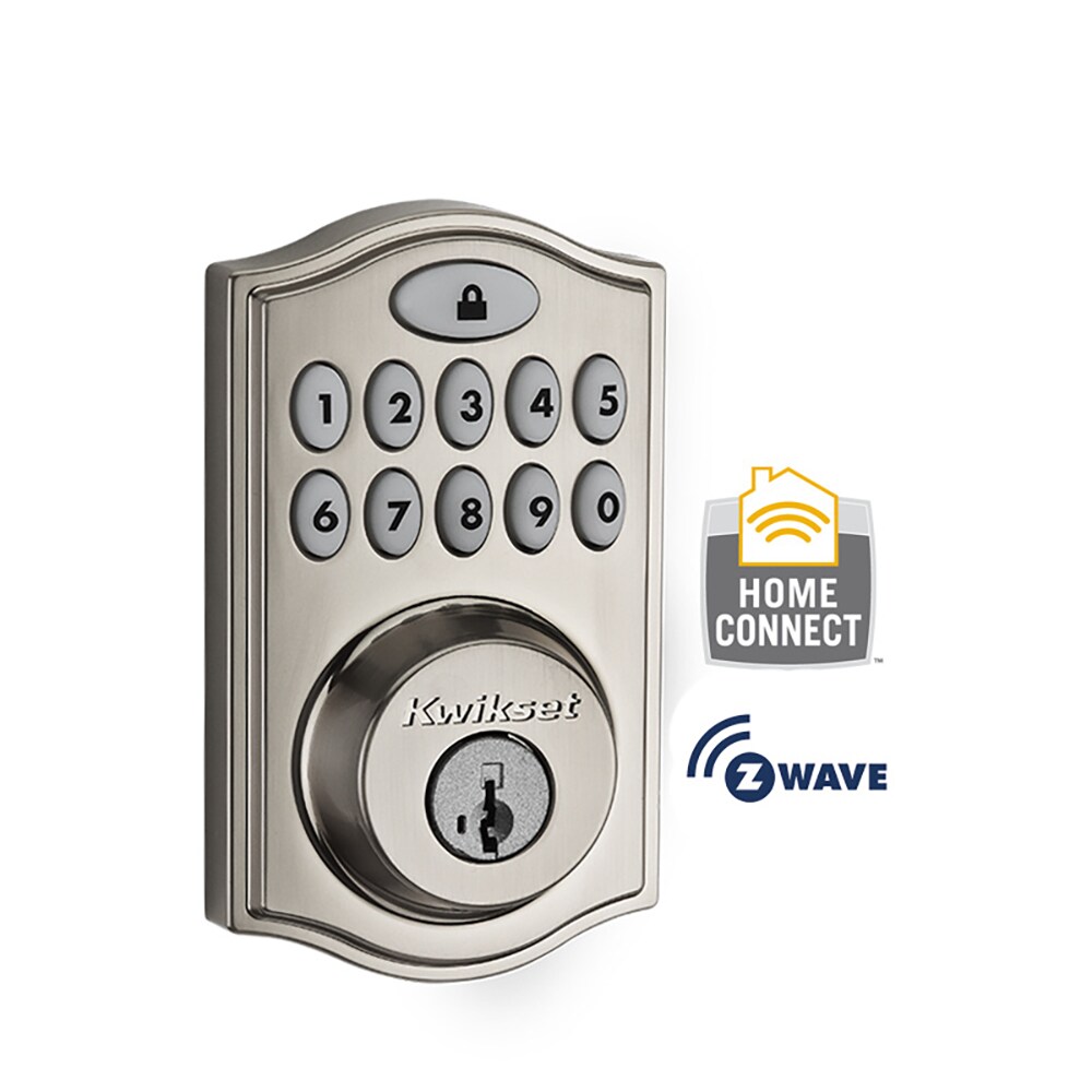 Kwikset 914TRL ZW 15 SMT 914 SmartCode Satin Nickel Smartkey Electronic Deadbolt Built-In Z-wave Lighted Keypad Smart Lock