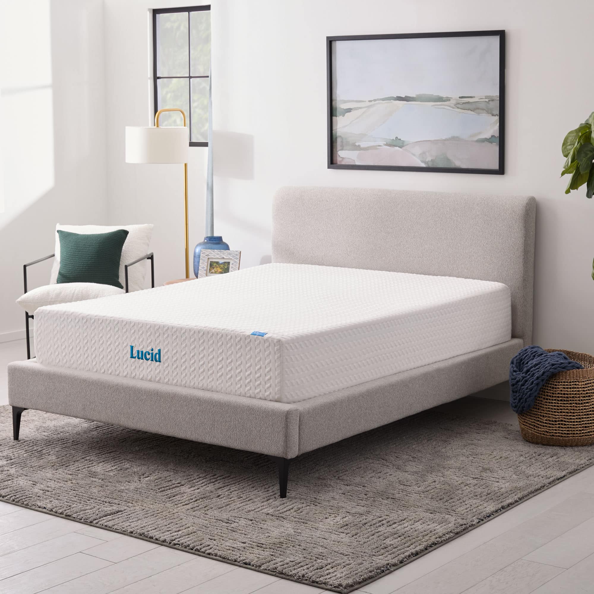 SureCool 12-in Firm King Memory Foam Mattress in a Box in White | - LUCID Comfort Collection LUCC12KK45MF