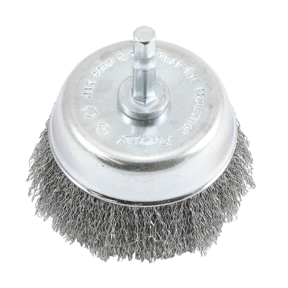 Forney 72732 Wire Cup Brush 3-Inches Medium Wire Cup Brush 3-in Steel Drill