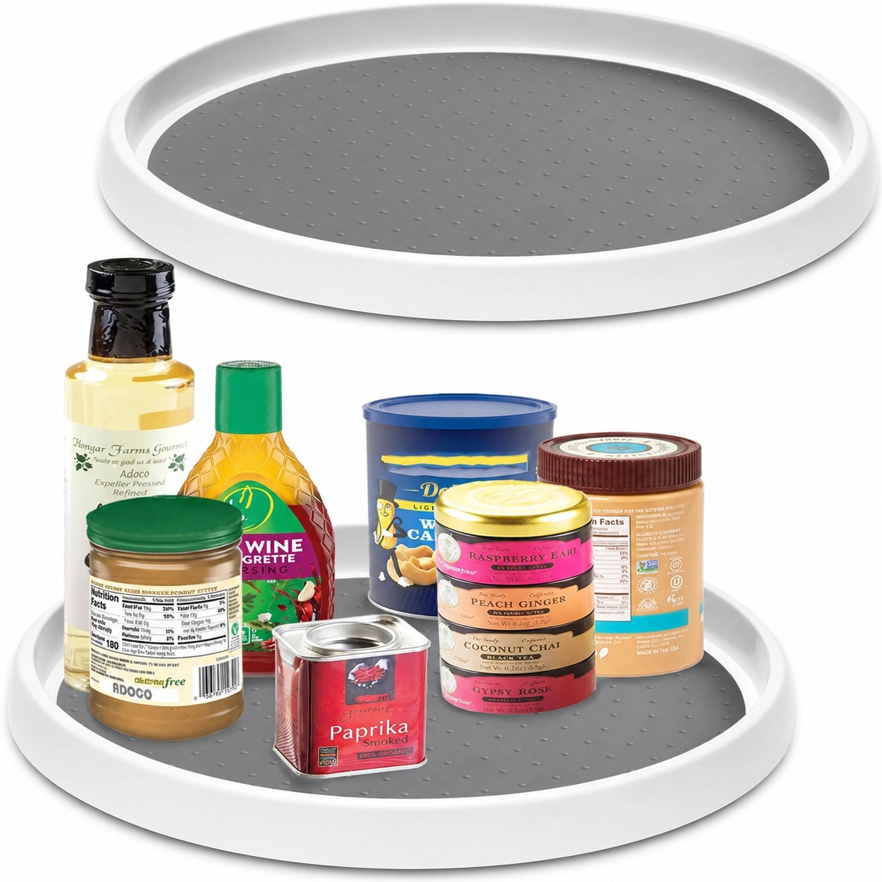 UUDULY  Set of 2 Lazy Susan Organizer 12 Inch Non Skid Turntable for Kitchen Cabinet Pantry Storage Spices Bottles Snacks Space Saver Organizer