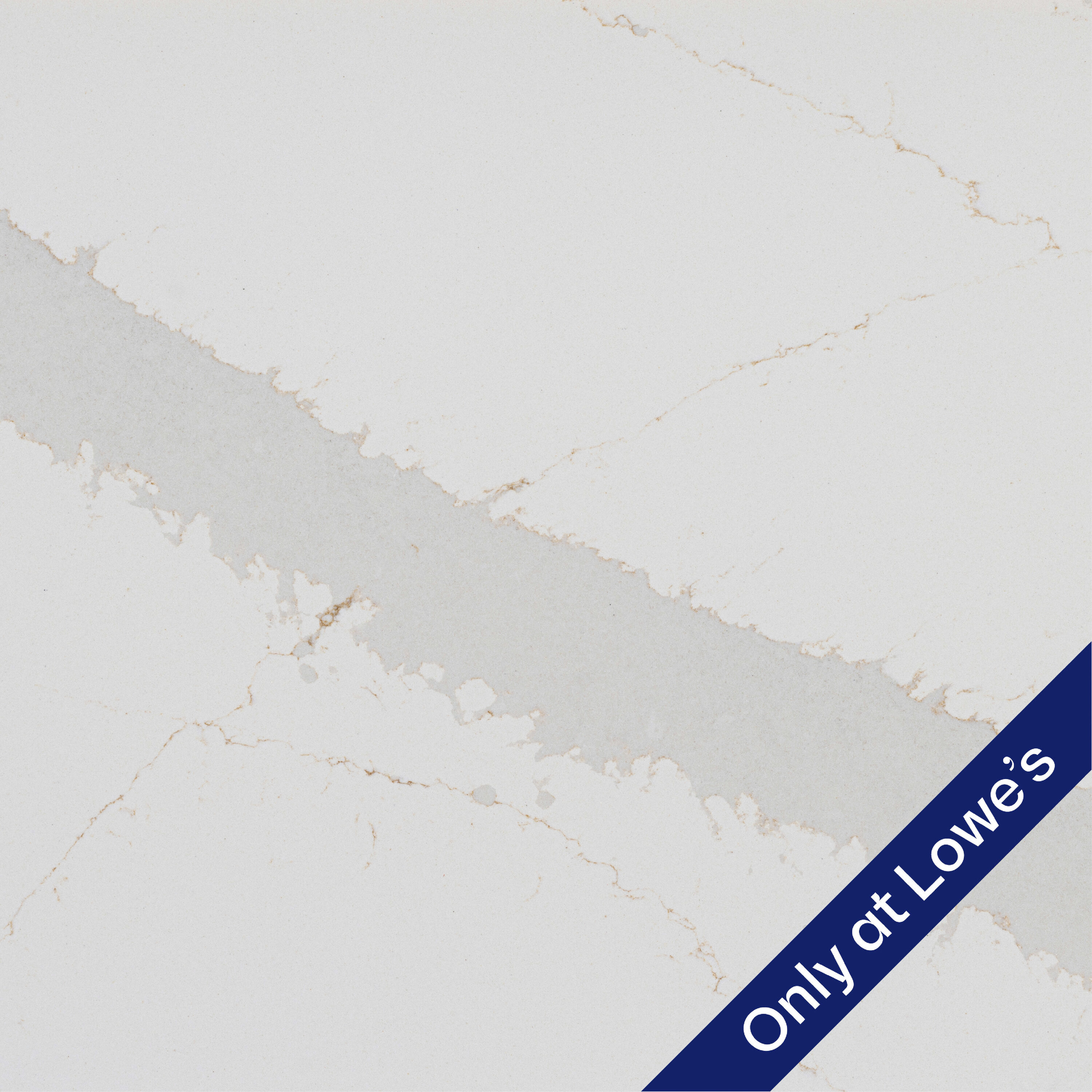 Silestone 2013926 Calacatta West/Polished Quartz White Kitchen Countertop SAMPLE ( 4-in x 6-in )