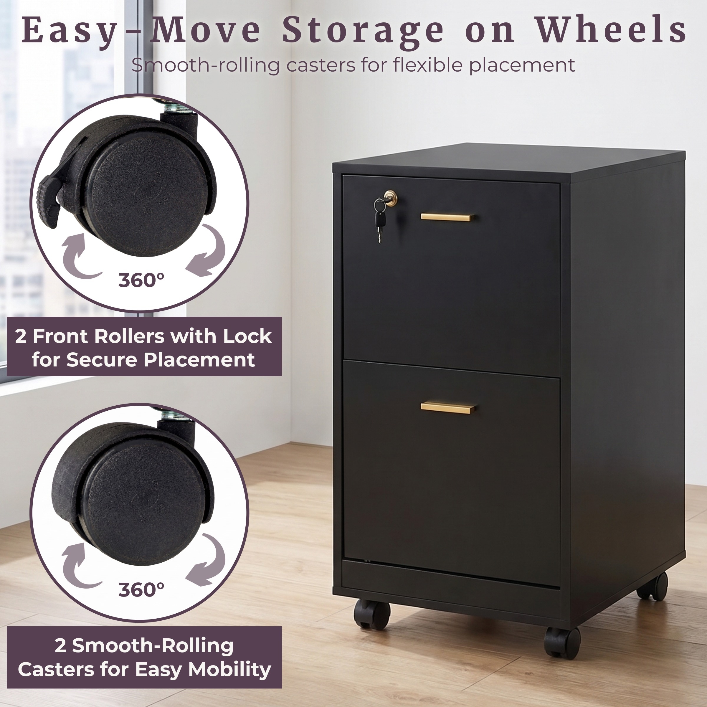 Lavish Home 80-FC-4-BLK Filing-Cabinets - View #3