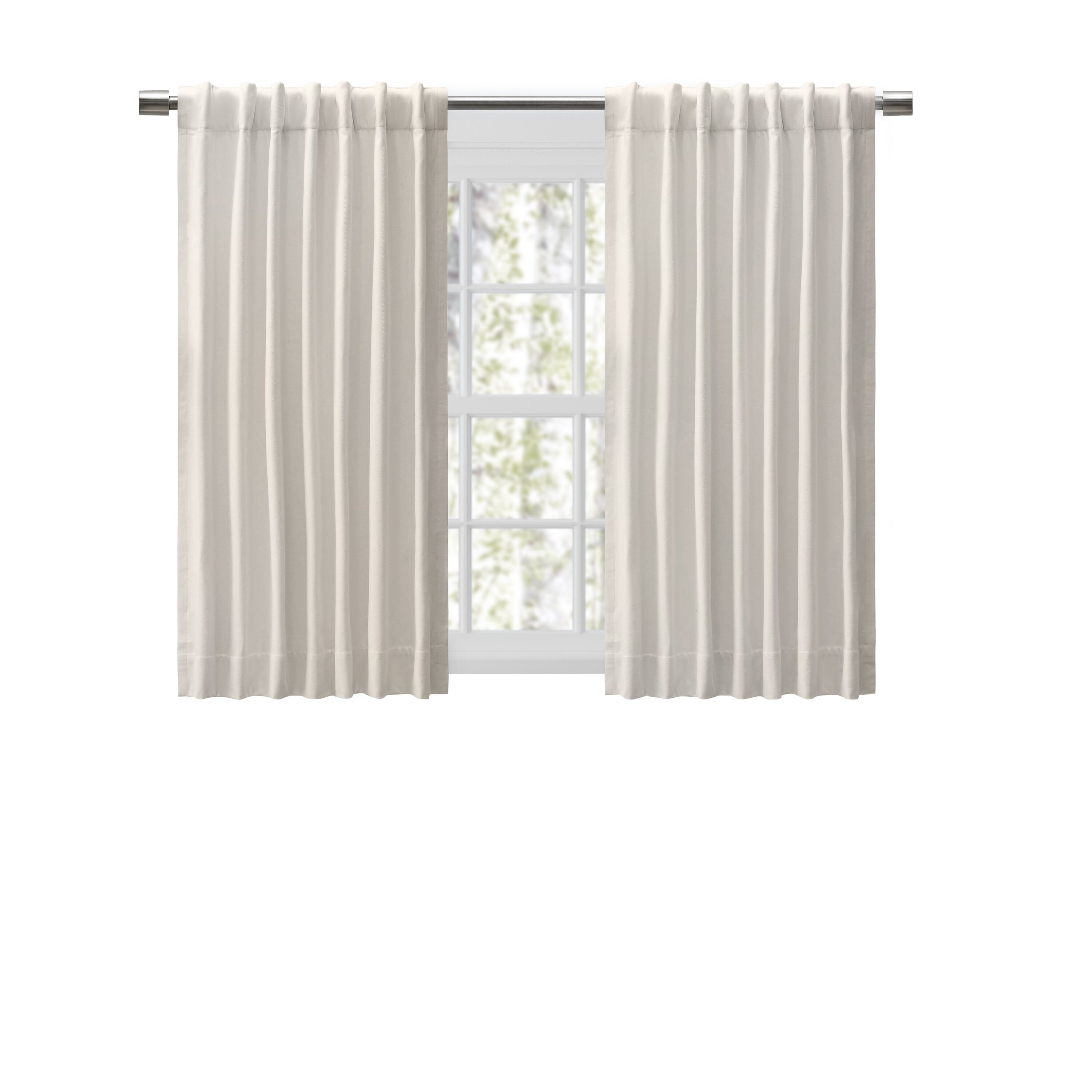 Ricardo Trading 04365-70-045-02 45-Inches Ivory Chevron Room darkening Standard lined Back tab/Pinch pleat/Rod pocket Single curtain panel
