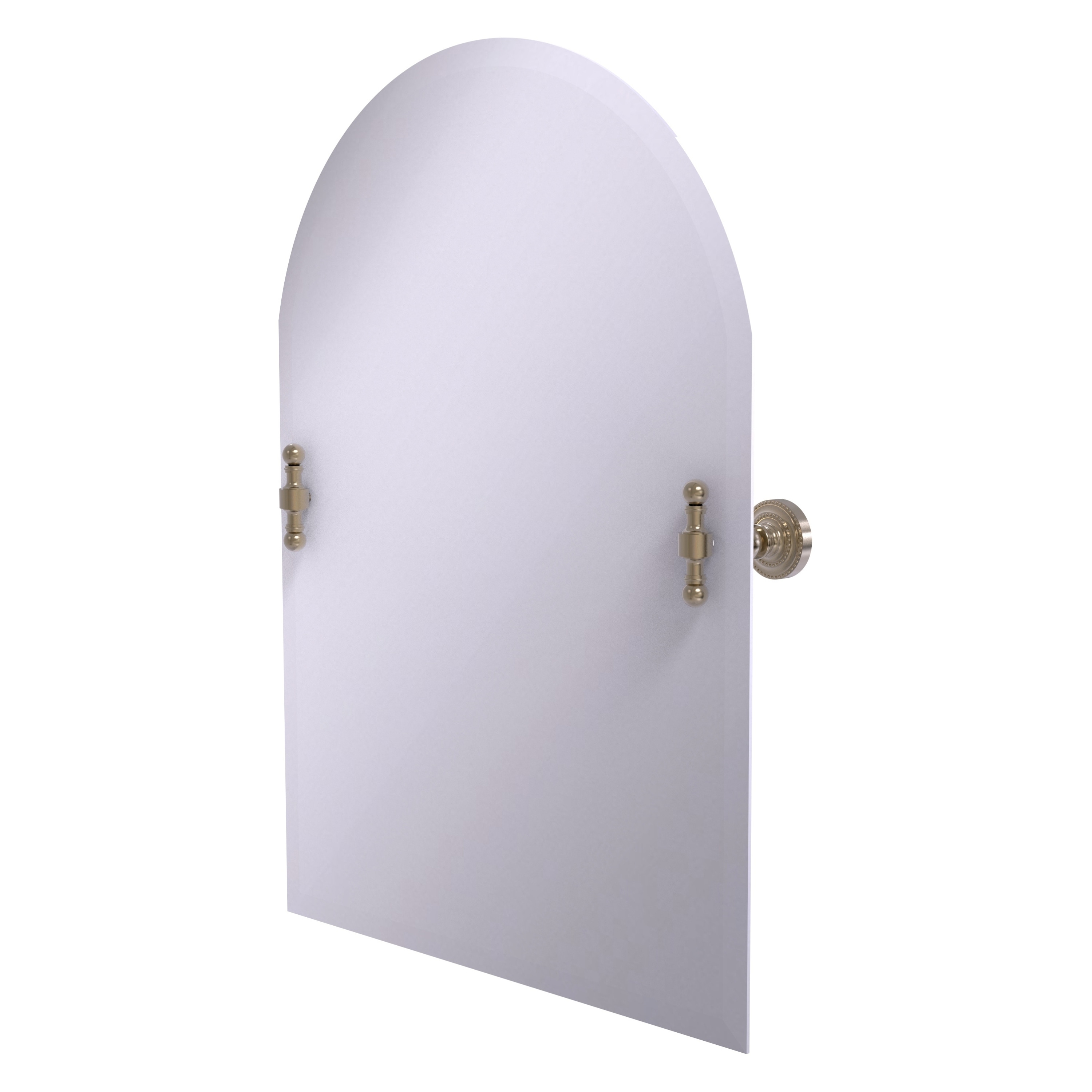 Allied Brass RD-94-PEW Retro Dot 21-Inches x 29-Inches Beveled Frameless Arch Tilting Bathroom Vanity Mirror ( Antique Pewter )