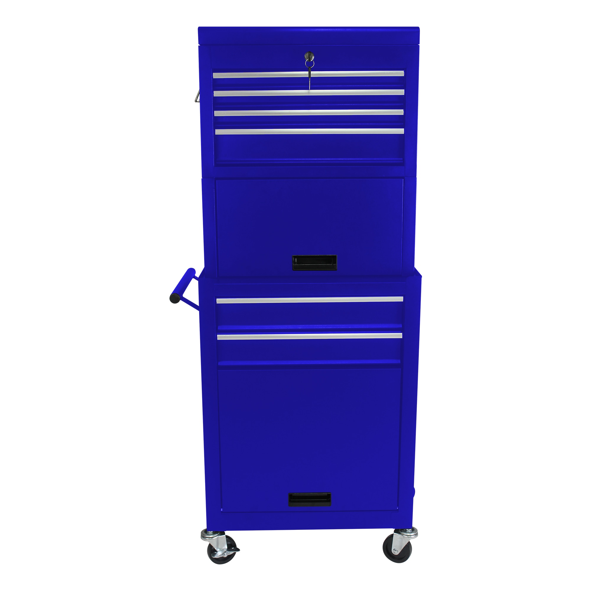 Loheer 20.87-in Blue Rolling Tool Cabinet 6 Drawer Metal Tool Chest with Detachable Top Box and Bottom Organizer