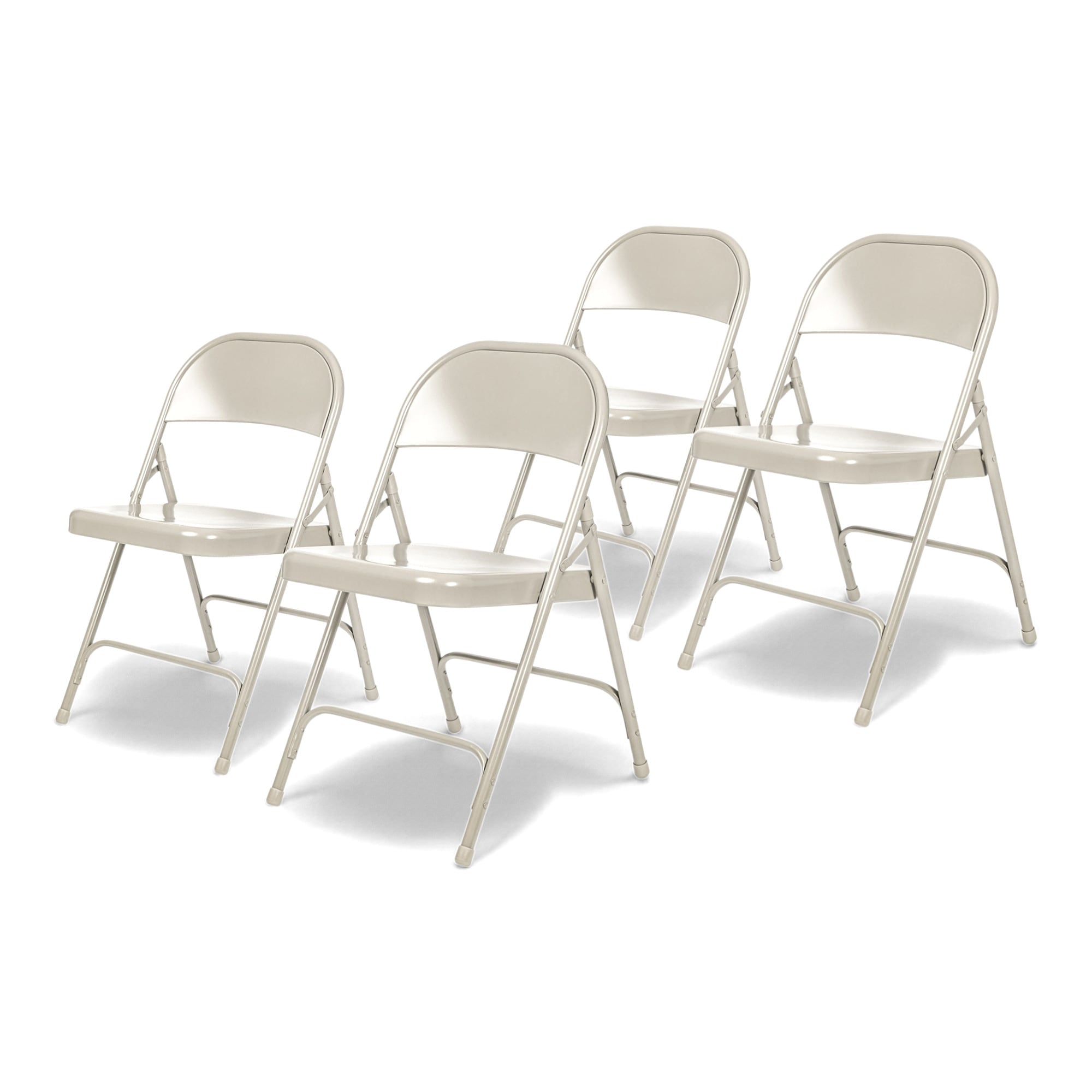 Hampden Furnishings - 4 -Pack Gray Metal Frame Metal Seat Indoor/Outdoor Standard Folding Chair 5...