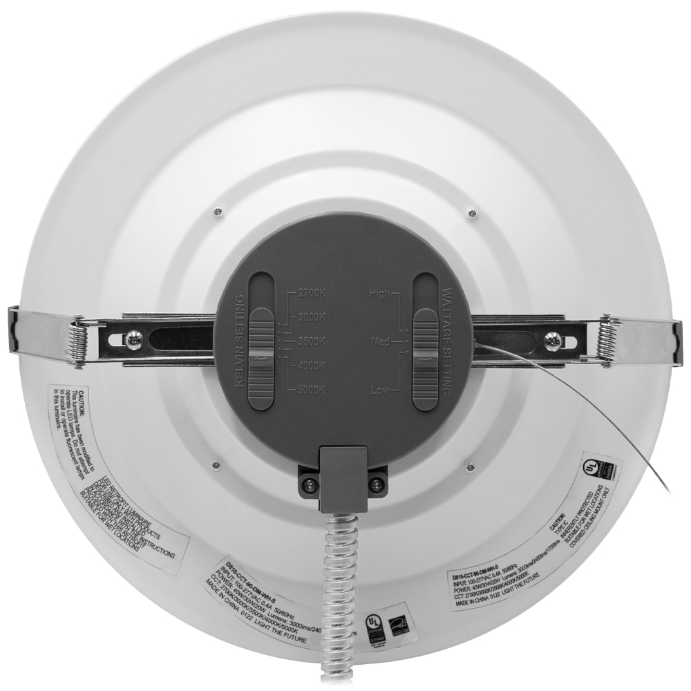White Aluminum 10-Inch Recessed LED Downlight for Indoor/Outdoor Use
