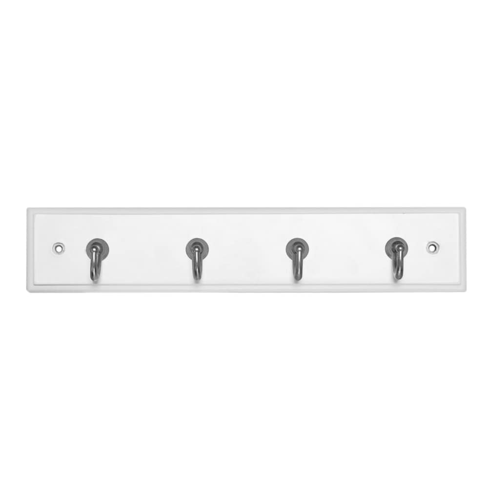 Style Selections 4-Hook 8.86-in x 1.73-in H White Decorative Wall
