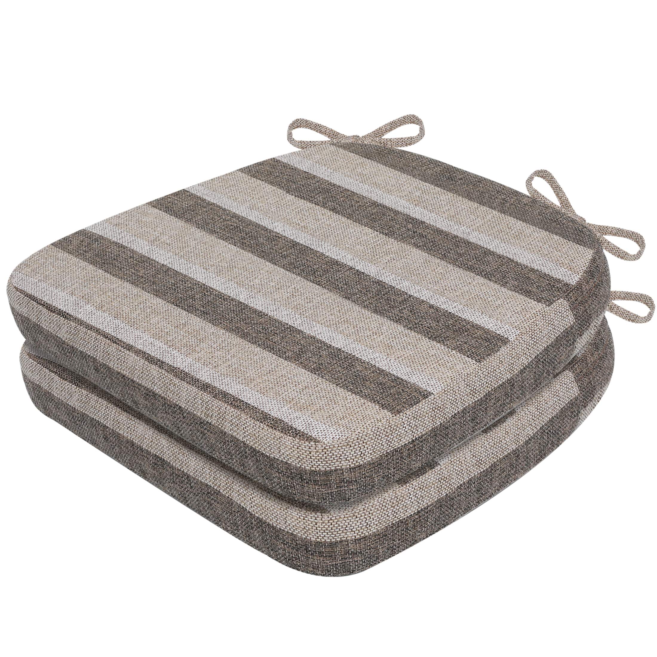 AAAAAcessories LS-DCCLH-CTZONG-2P Boldstripes Chocolate/Beige Solid Chair Cushion