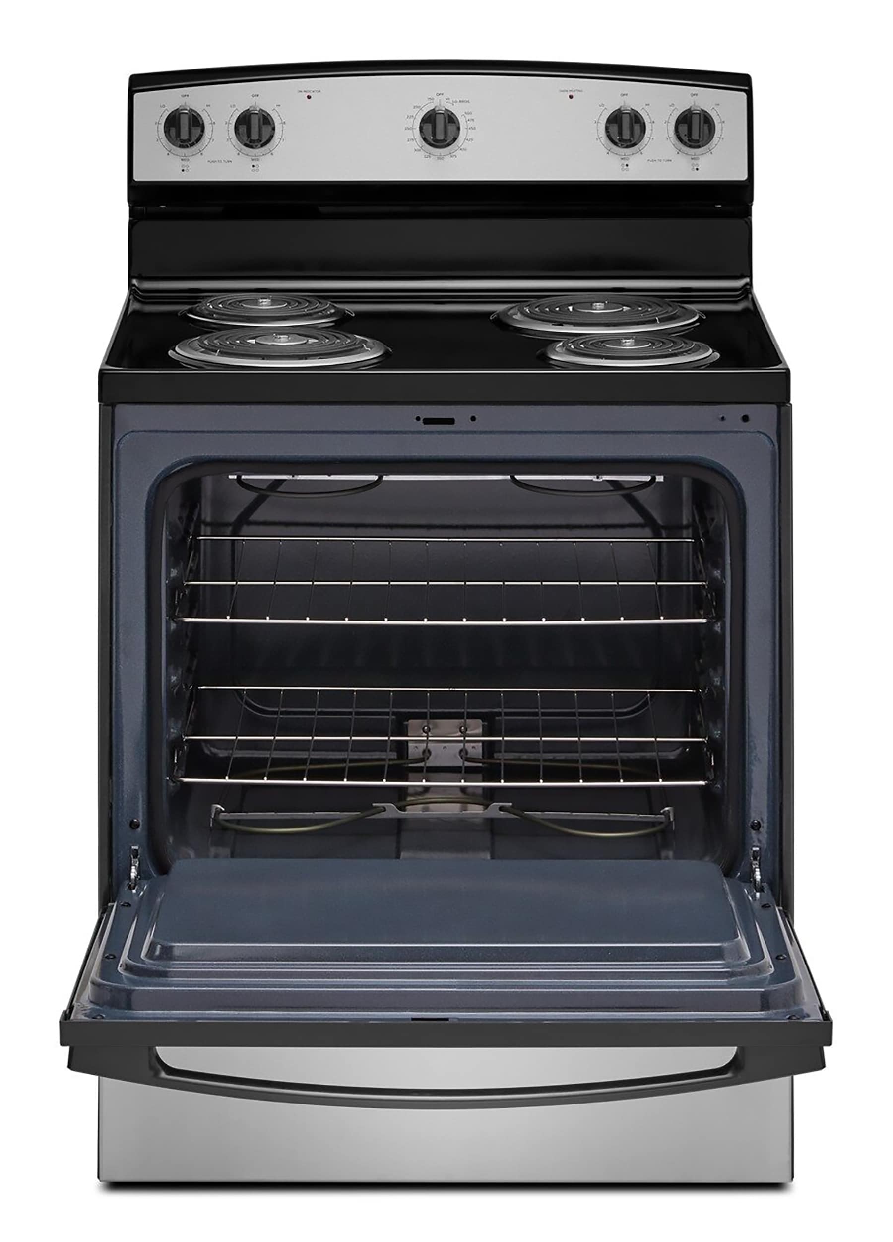 Amana 30-in 4 Burners 4.8-cu Ft Freestanding Electric Range (Stainless ...