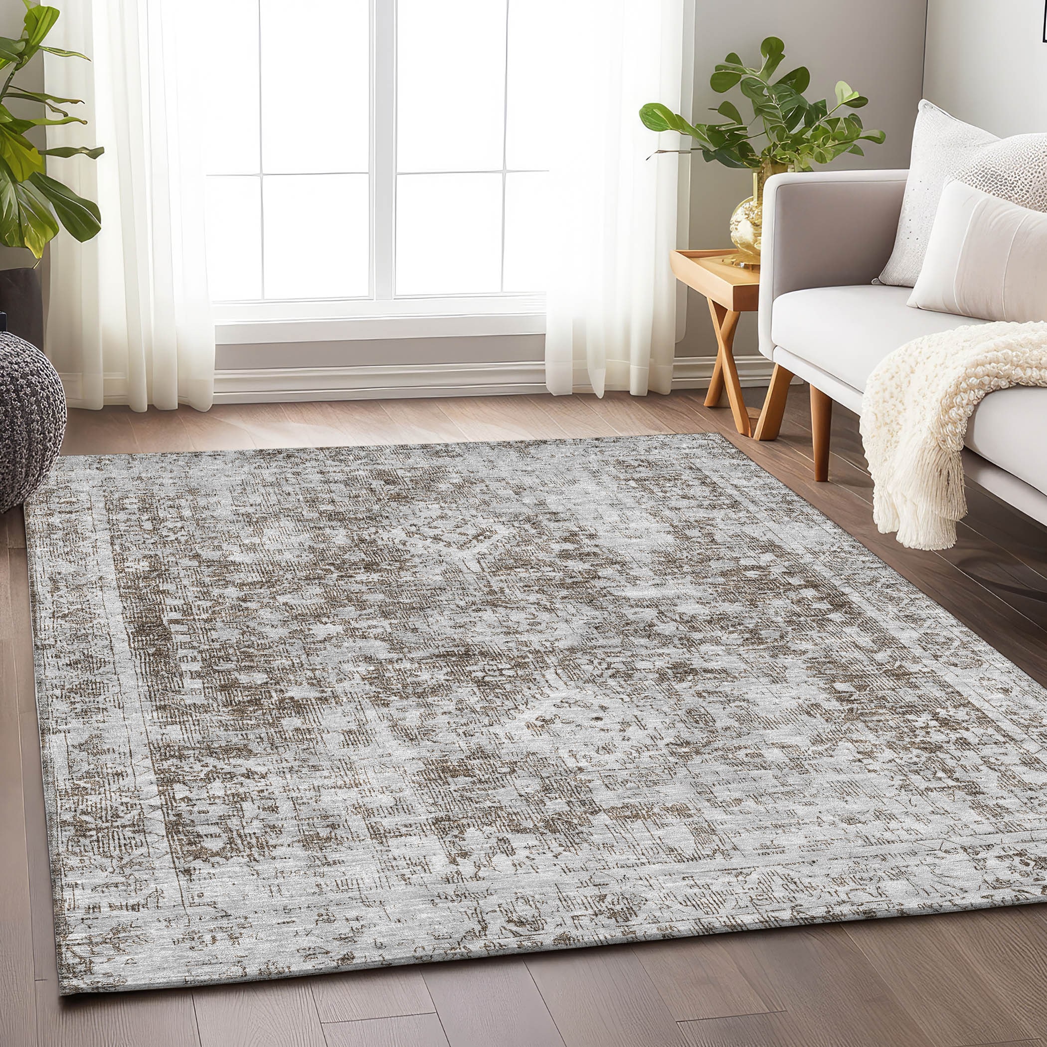 Addison Rugs ACN1229CH10X14 Chantille ACN1229CH 10 x 14 (ft) Polyester Chocolate Rectangular Indoor/Outdoor Geometric Machine washable Area rug