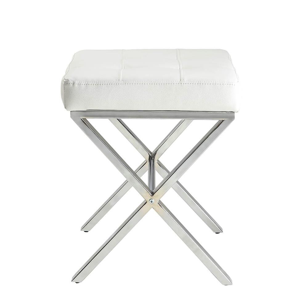 Carolina Cottage Elisabetta Vanity Bench Modern White Chrome