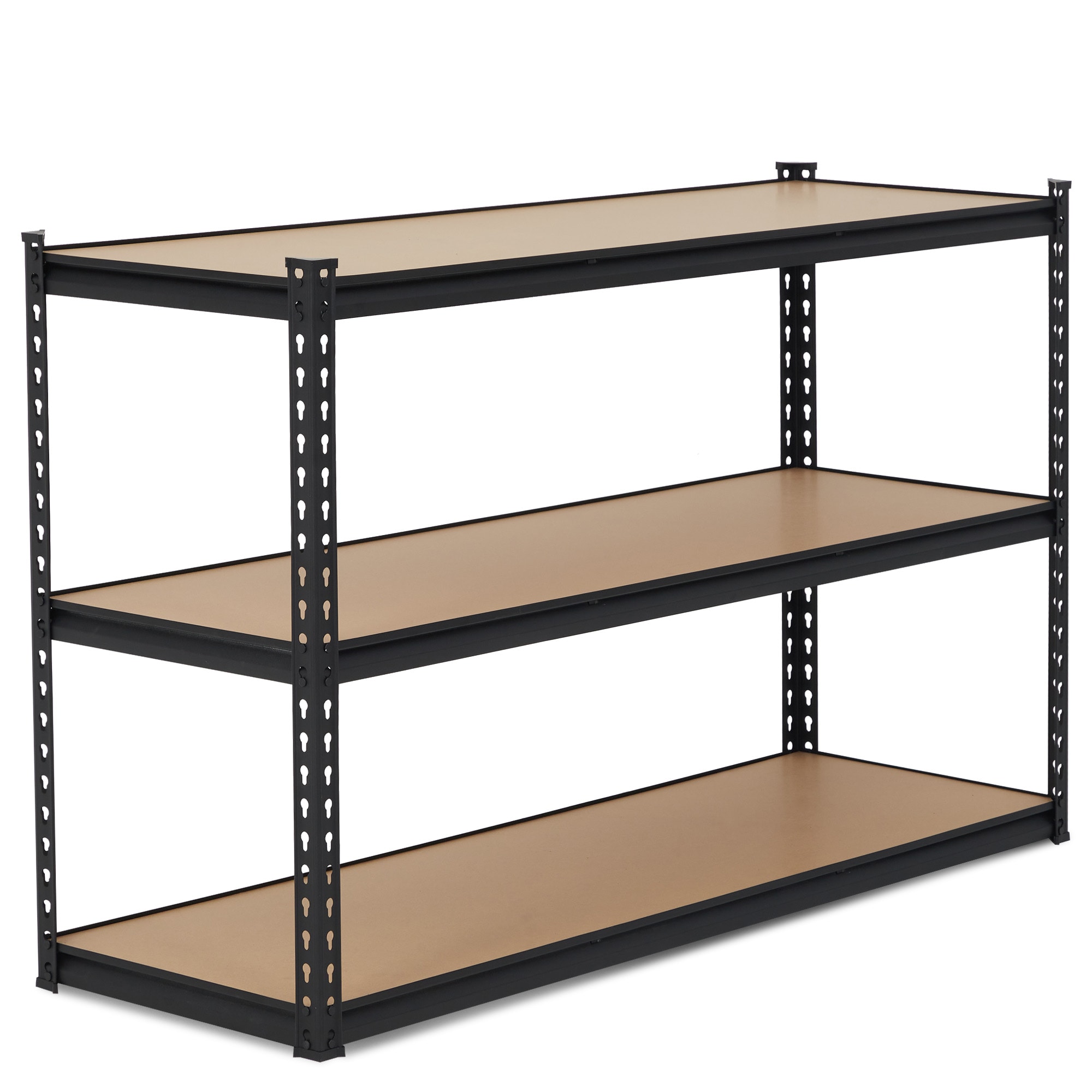 Aoile 150x45cm 3 Tier Adjustable Carbon Steel Storage Rack With MDF Boards For Garage Basement And Pantry