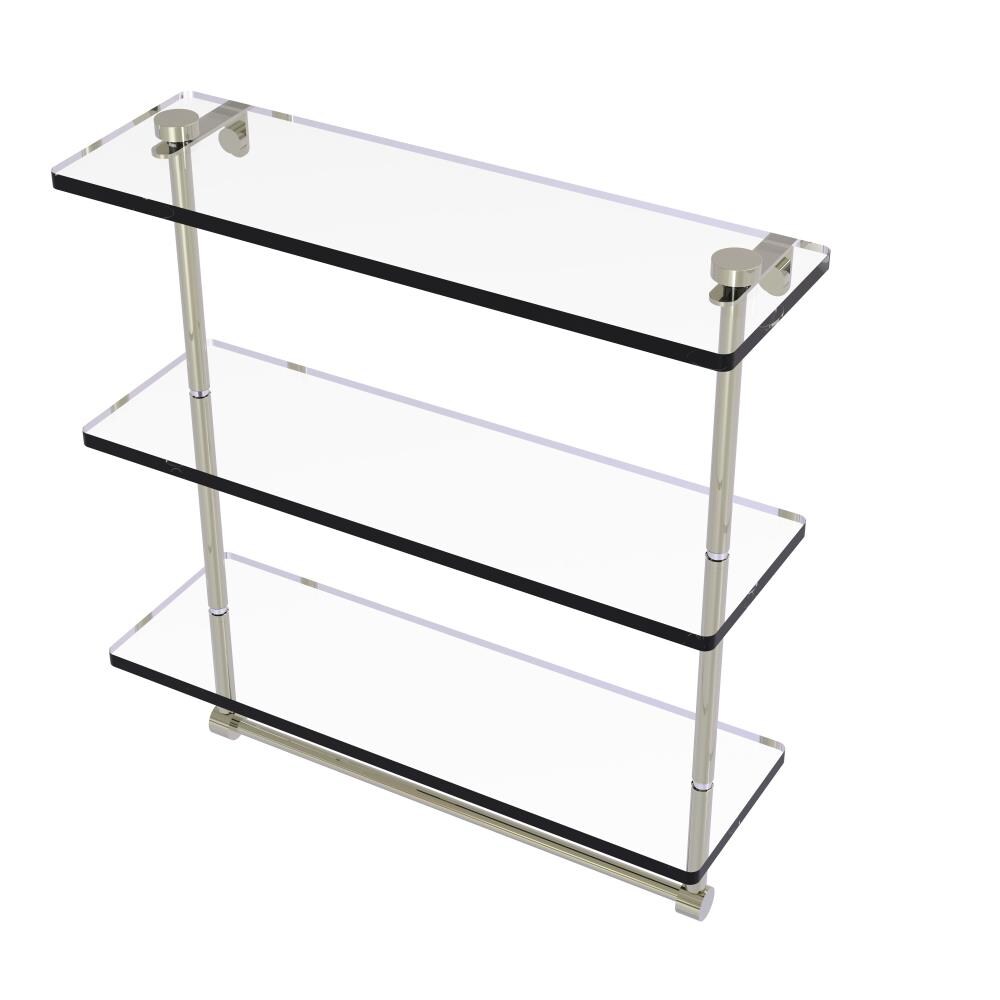Allied Brass NS-5/16TB-PNI Polished Nickel 3 -Tier Wall mount Bathroom Shelf ( 16-in x 18-in x 5-in )