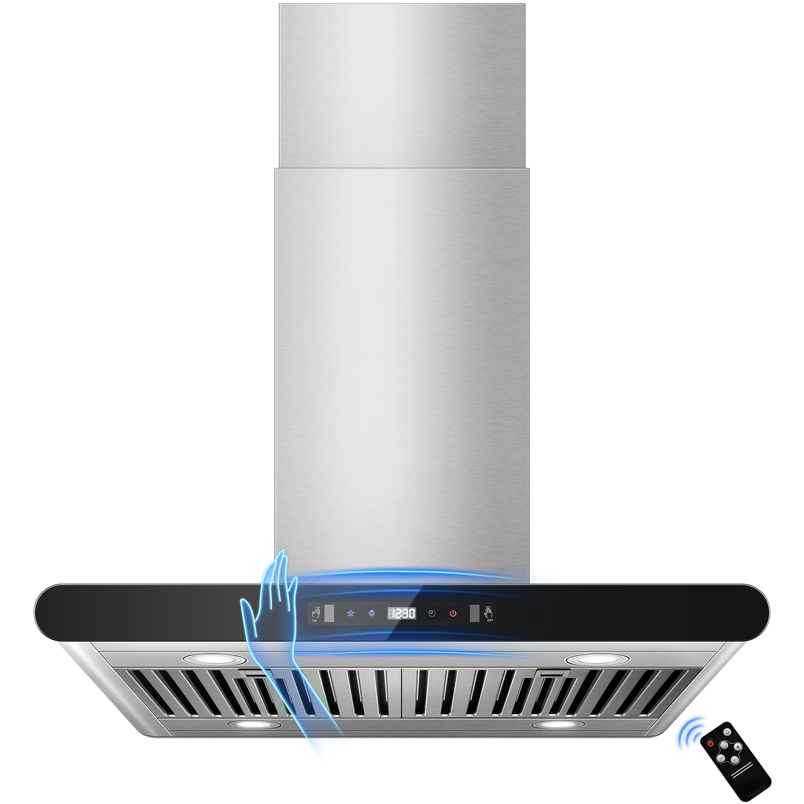 Tieasy 30 inch Convertible 700-CFM Brushed Stainless steel Island Range Hood